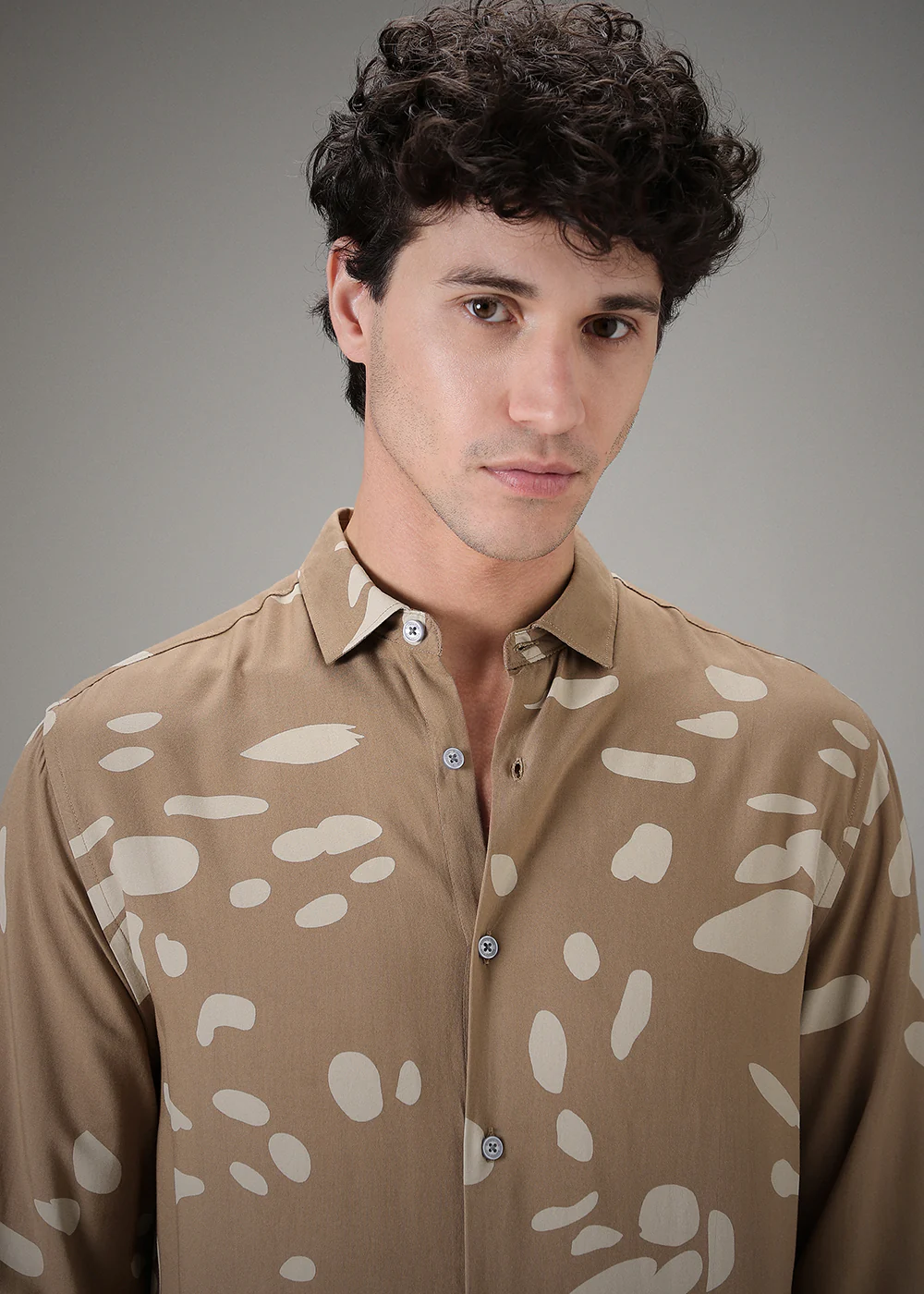 Tan Printed Shirt - Image 2