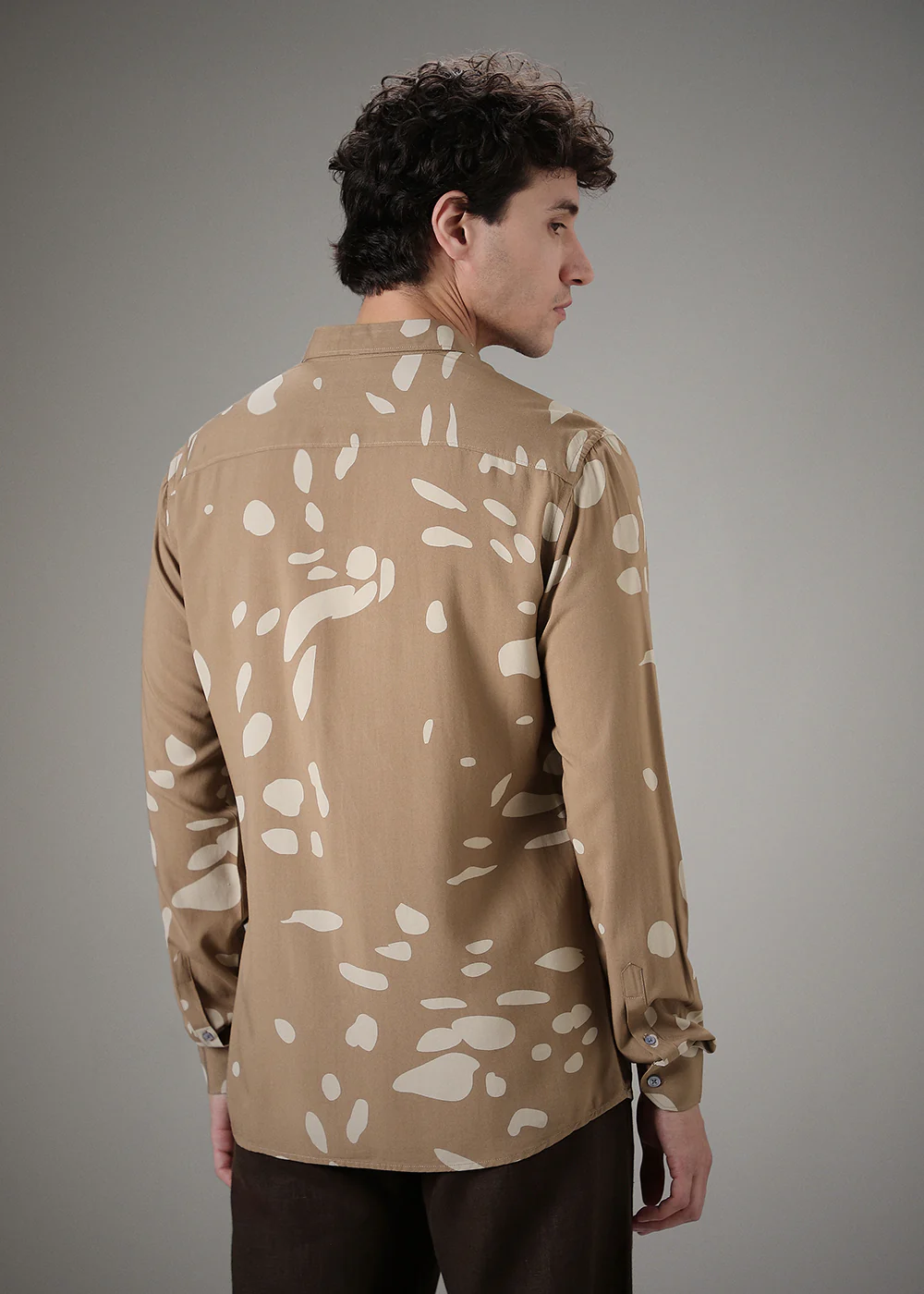Tan Printed Shirt - Image 4