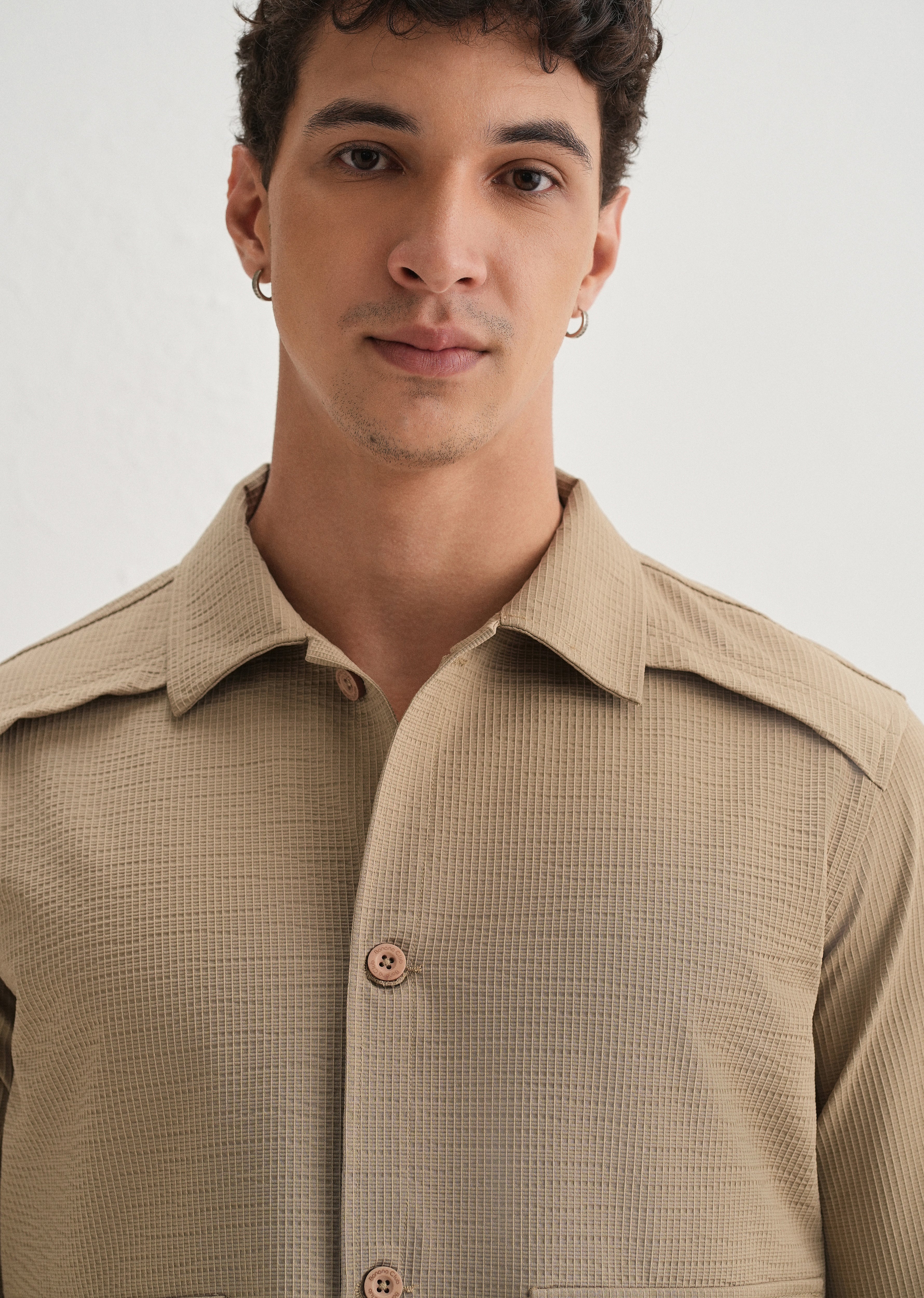 Tan Waffle Textured Shacket - Image 6