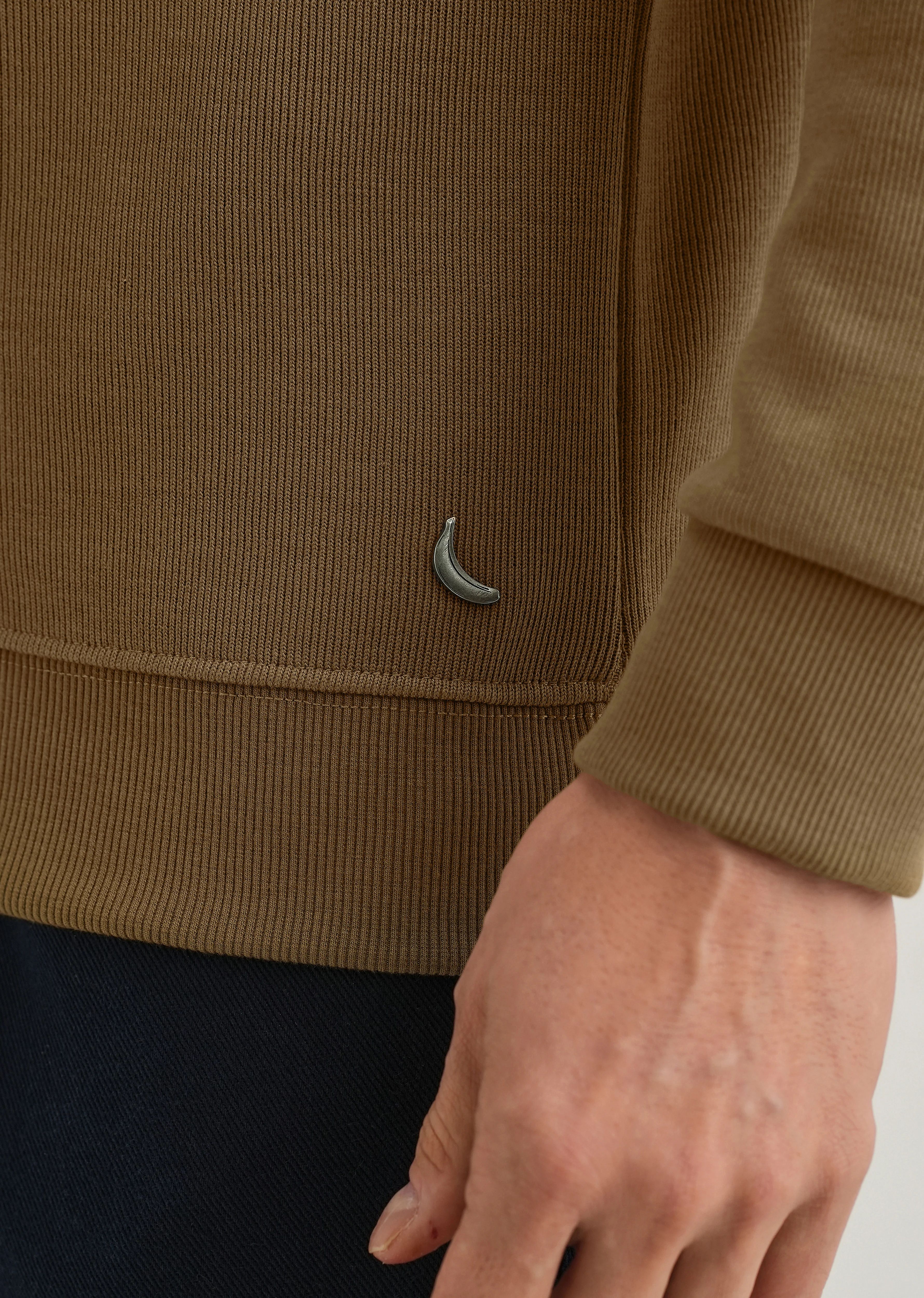 Taupe Knitted Polo Sweatshirt - Image 4