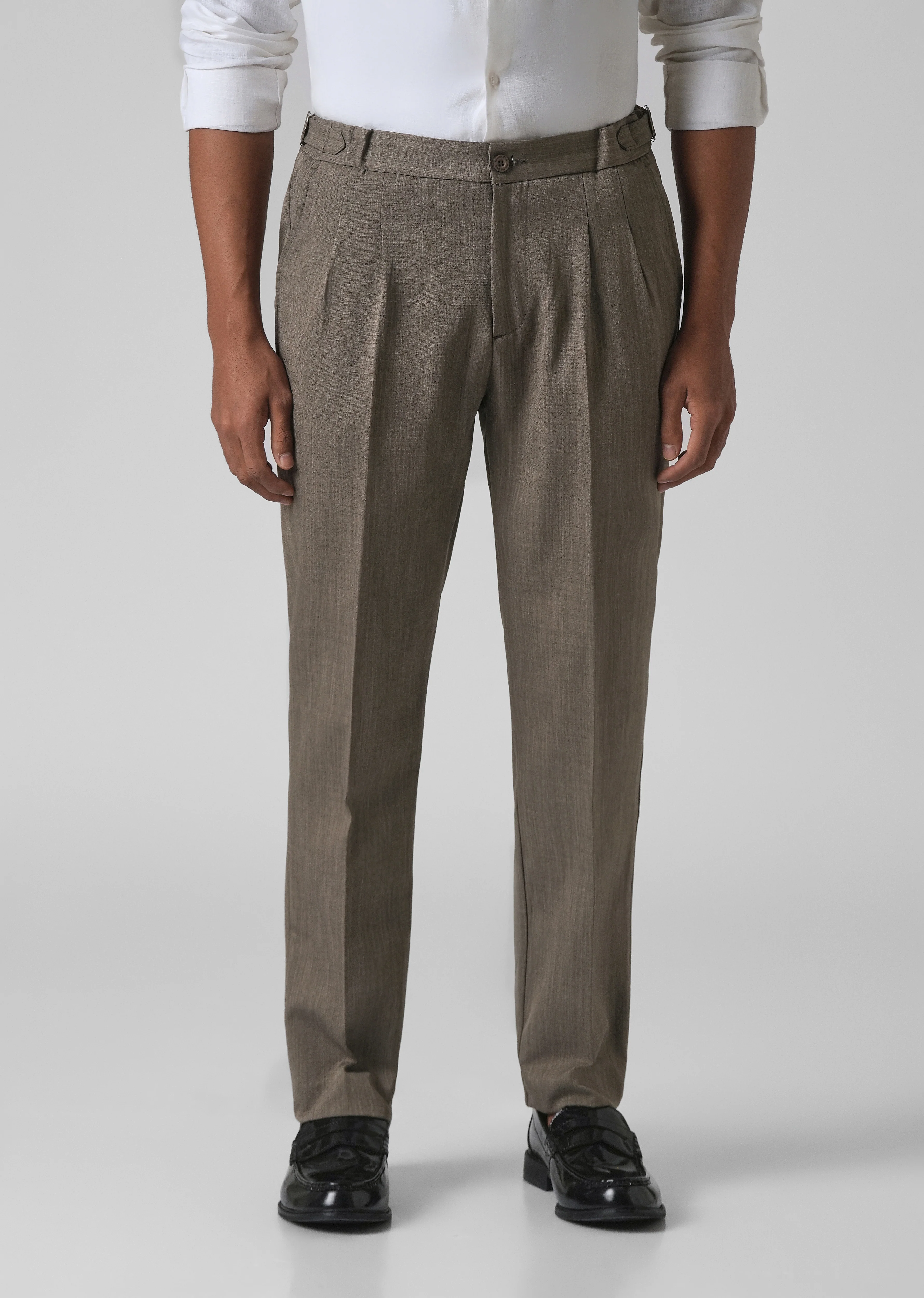 Taupe Pleated Gurkha Pant - Image 3