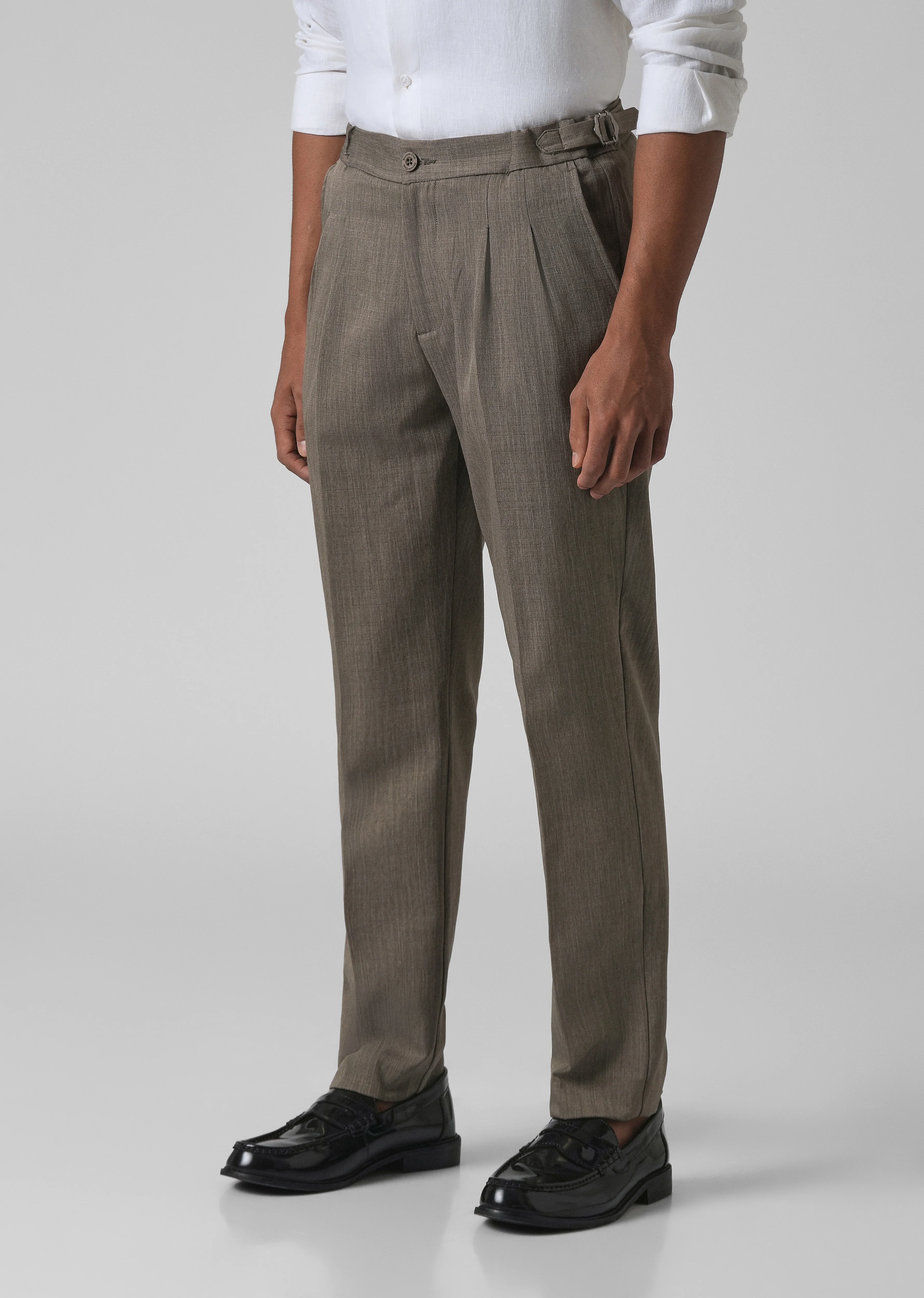 Taupe Pleated Gurkha Pant - Image 4