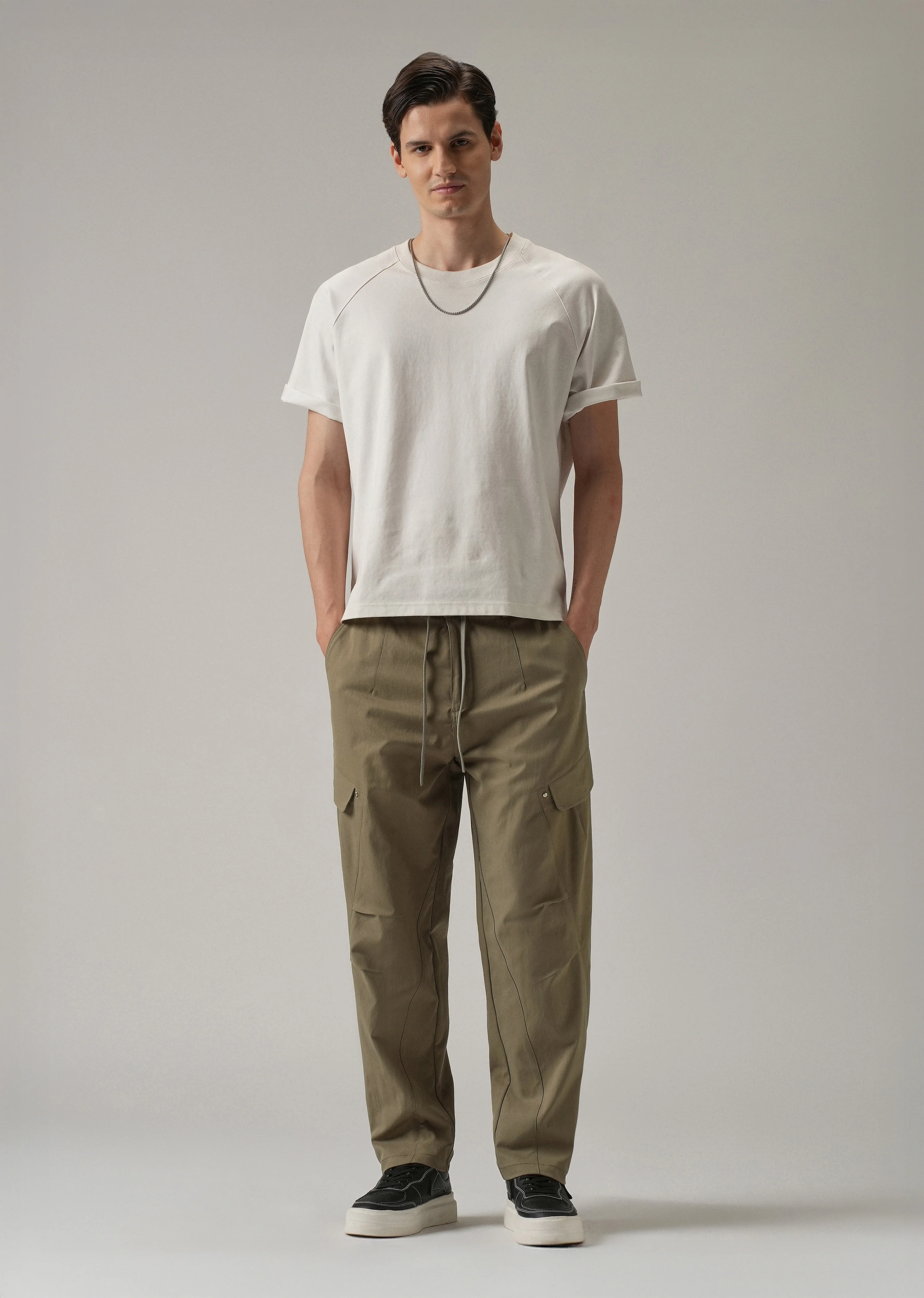 Taupe Stone Wash Cargo Pants - Image 6