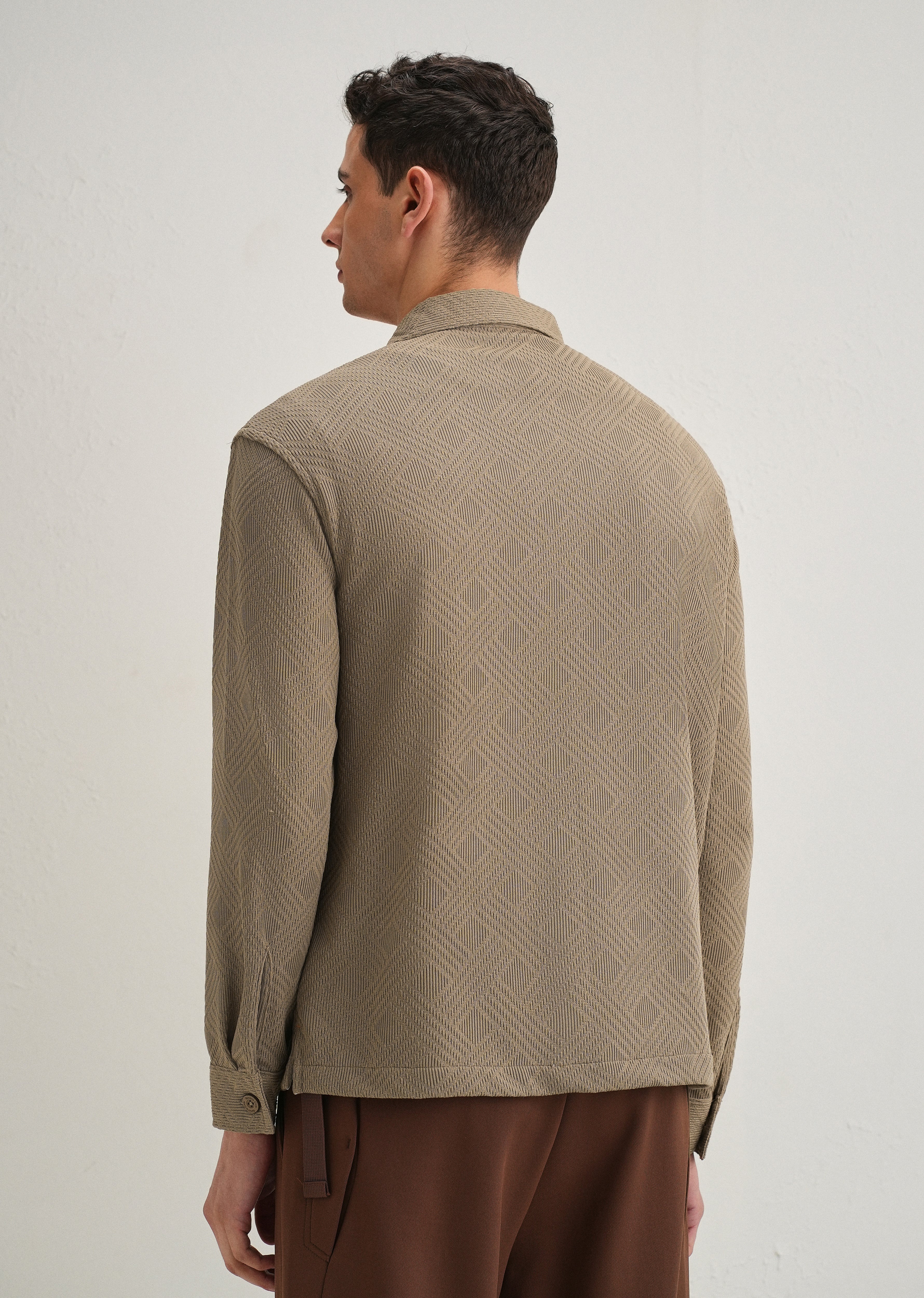 Taupe Textured Knit Shacket - Image 4