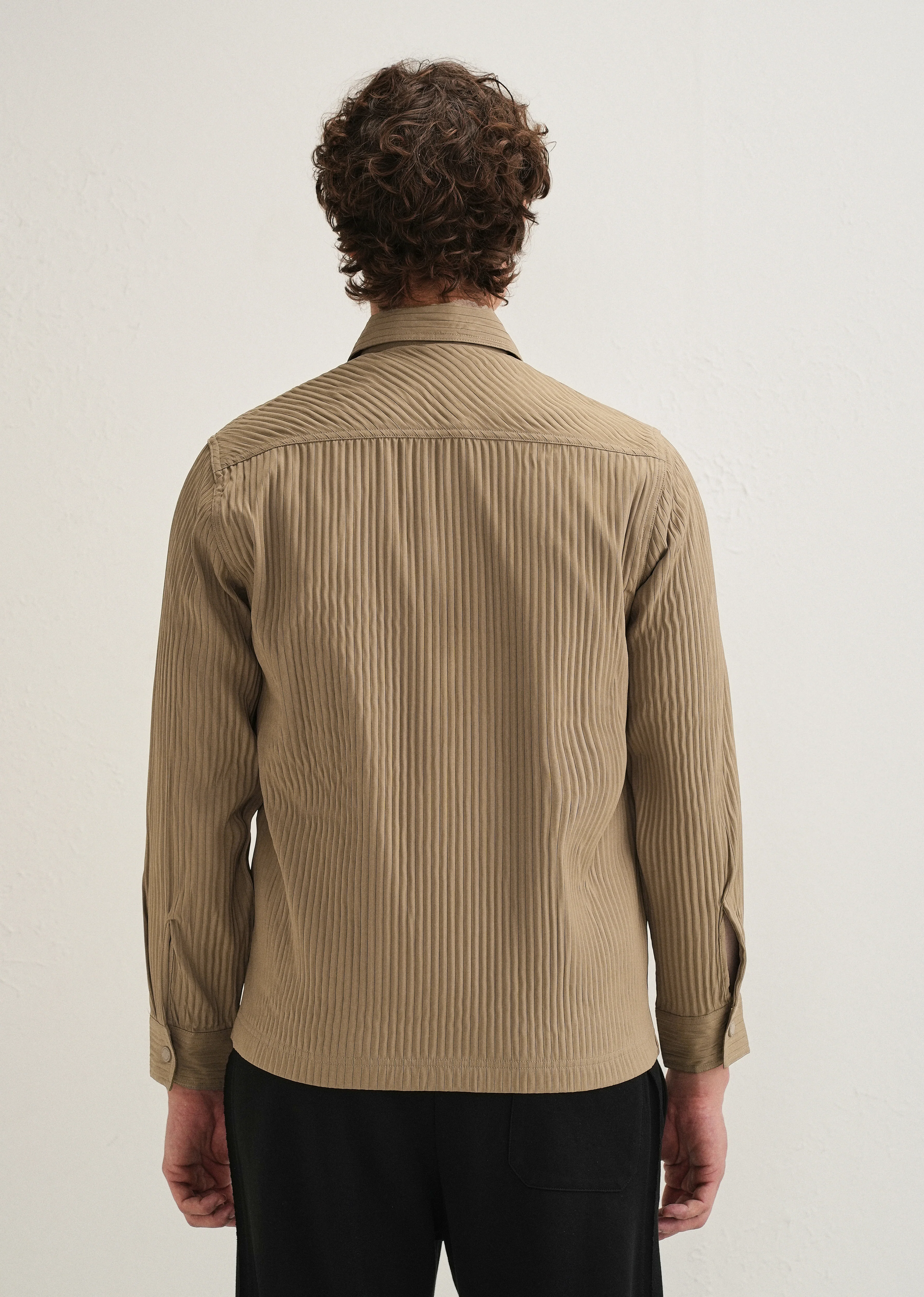 Taupe Textured Utility Shacket - Image 4