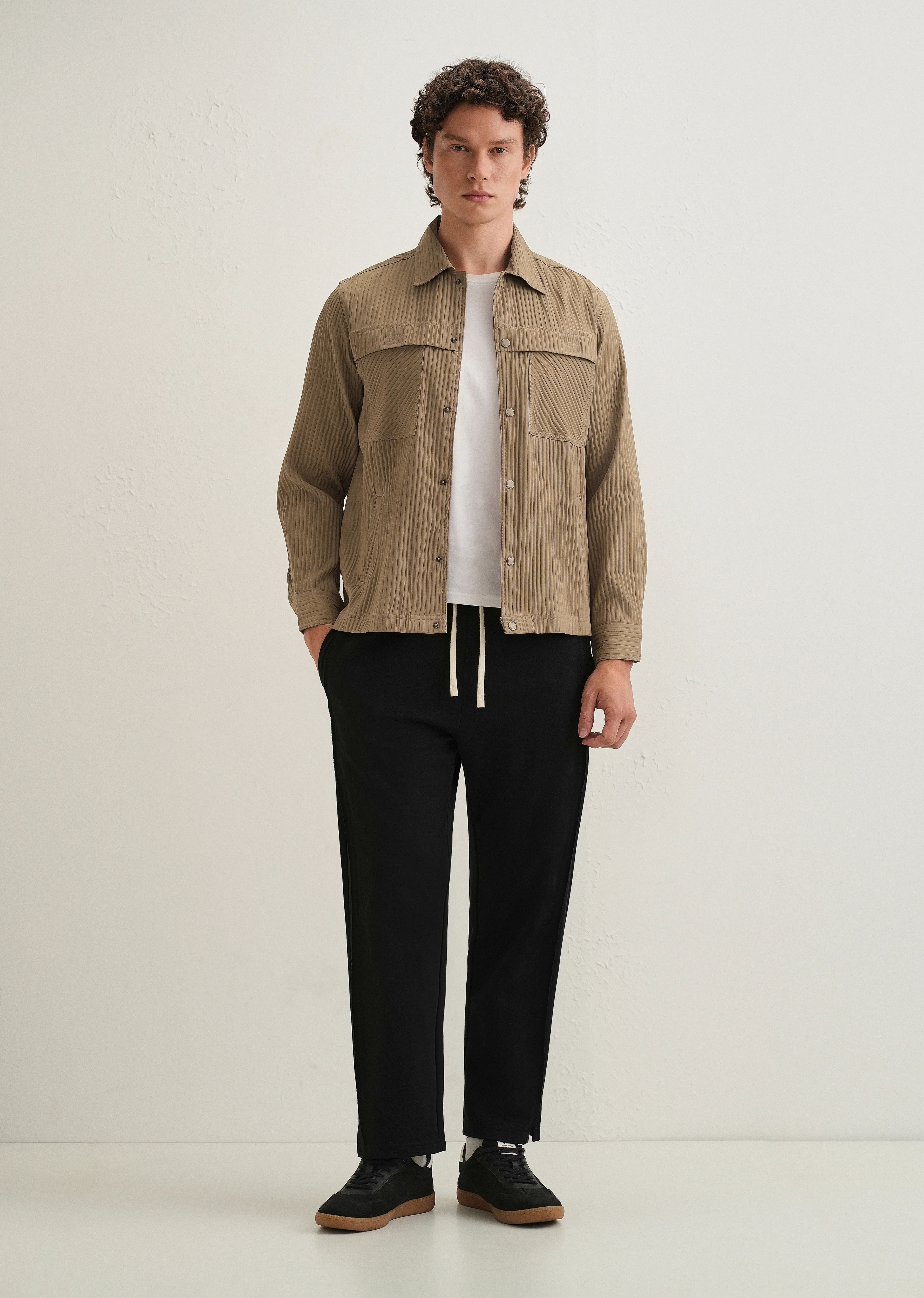 Taupe Textured Utility Shacket - Image 7