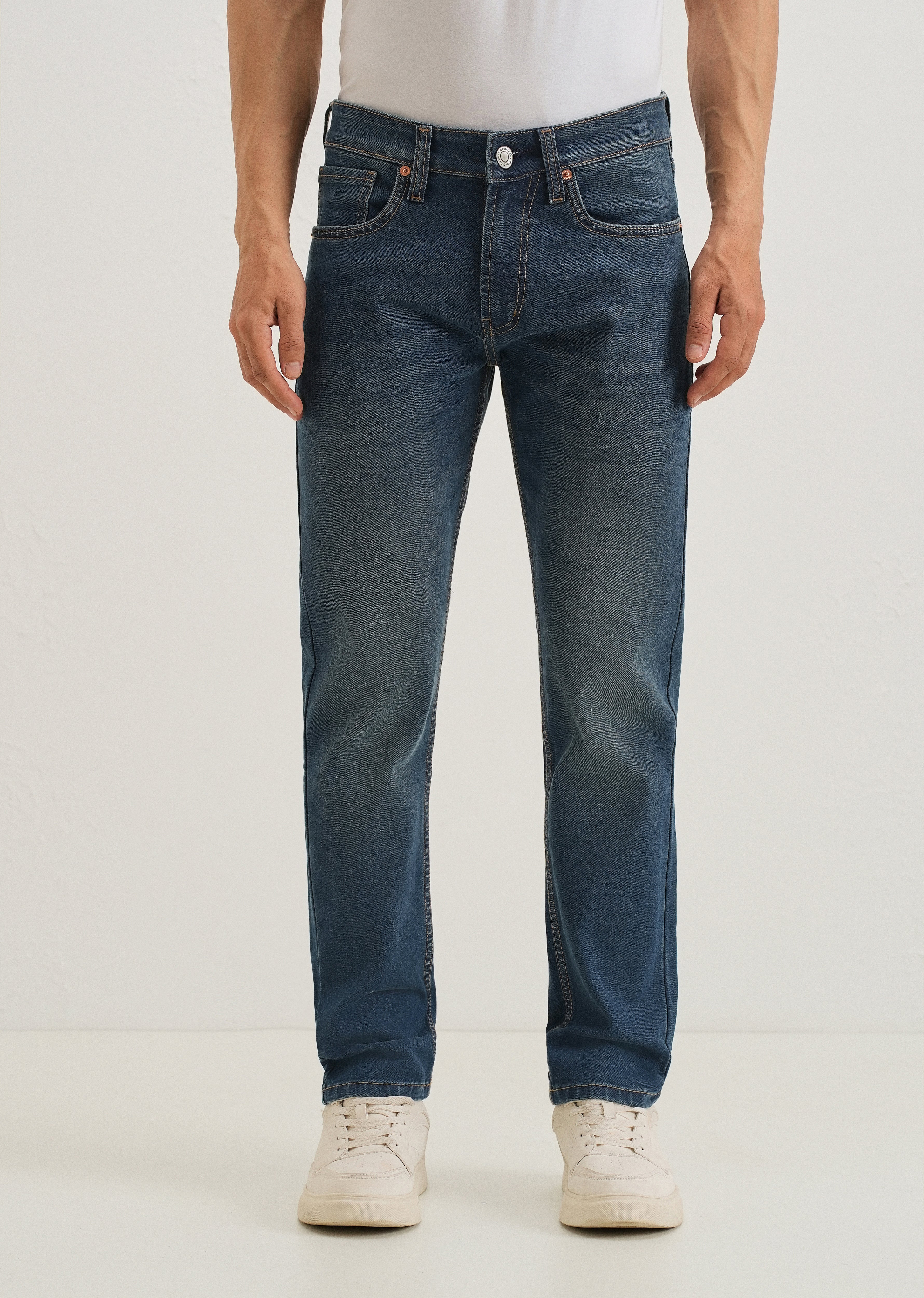 Teal Blue Slim fit Jeans - Image 3
