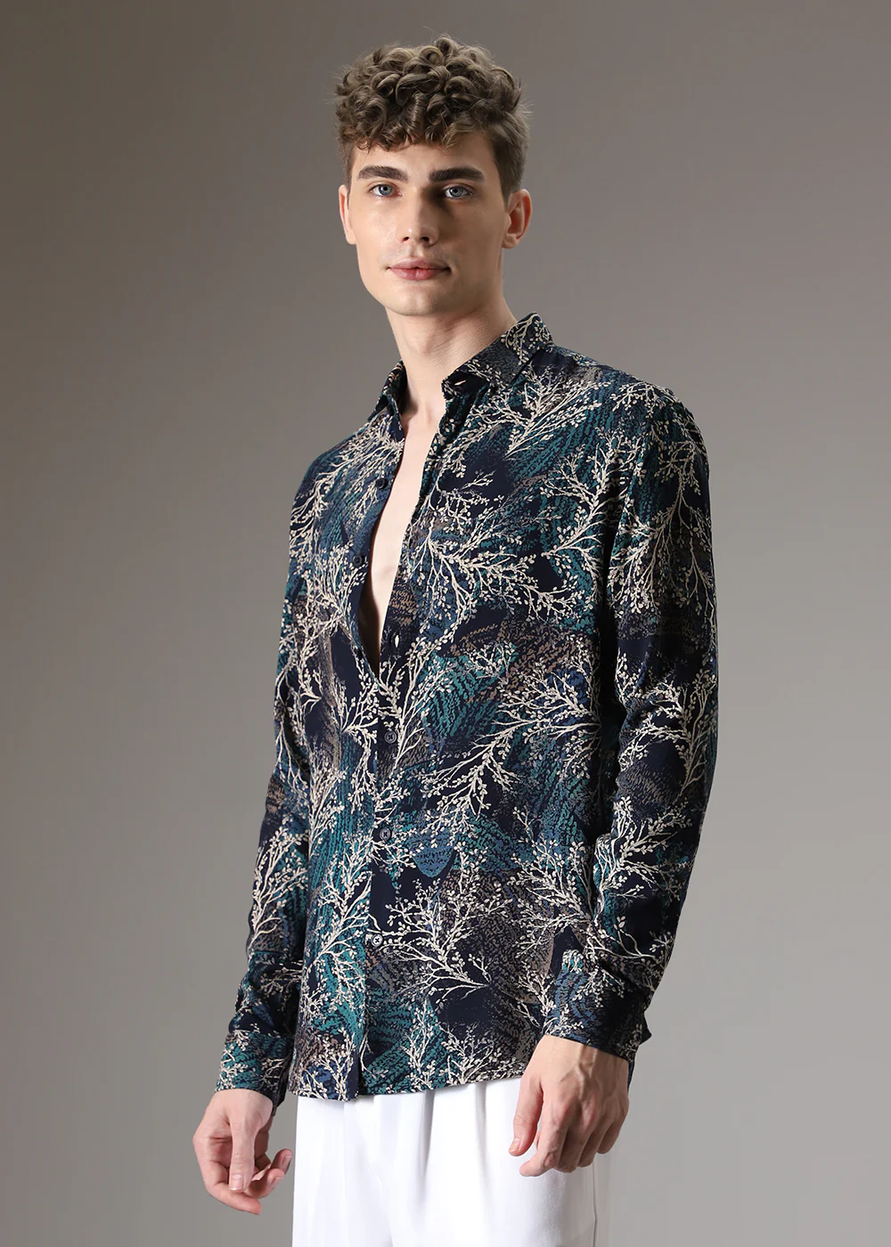 Teal Coral Feather Shirt - Image 5