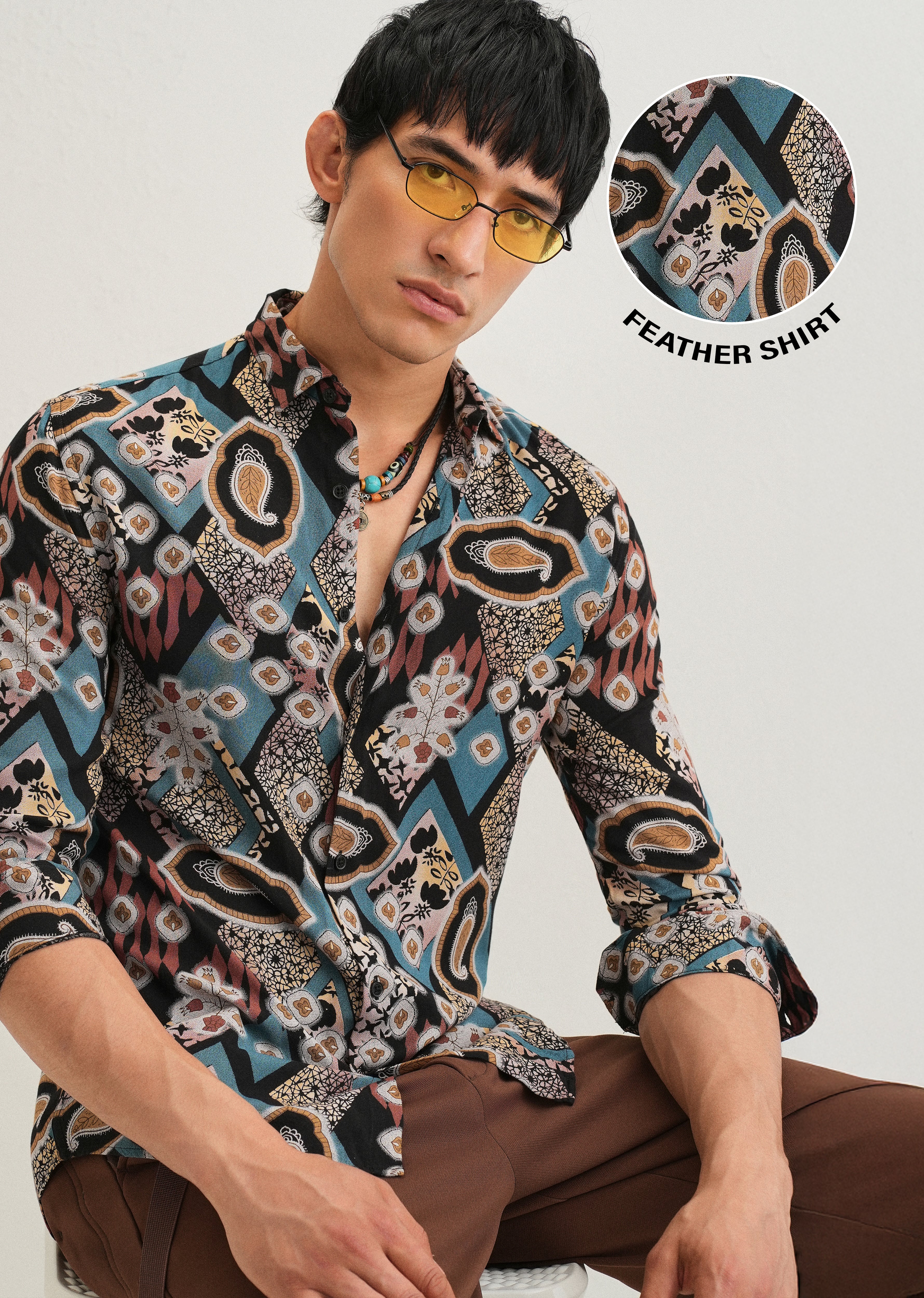 Teal Feather Shirt - Image 7
