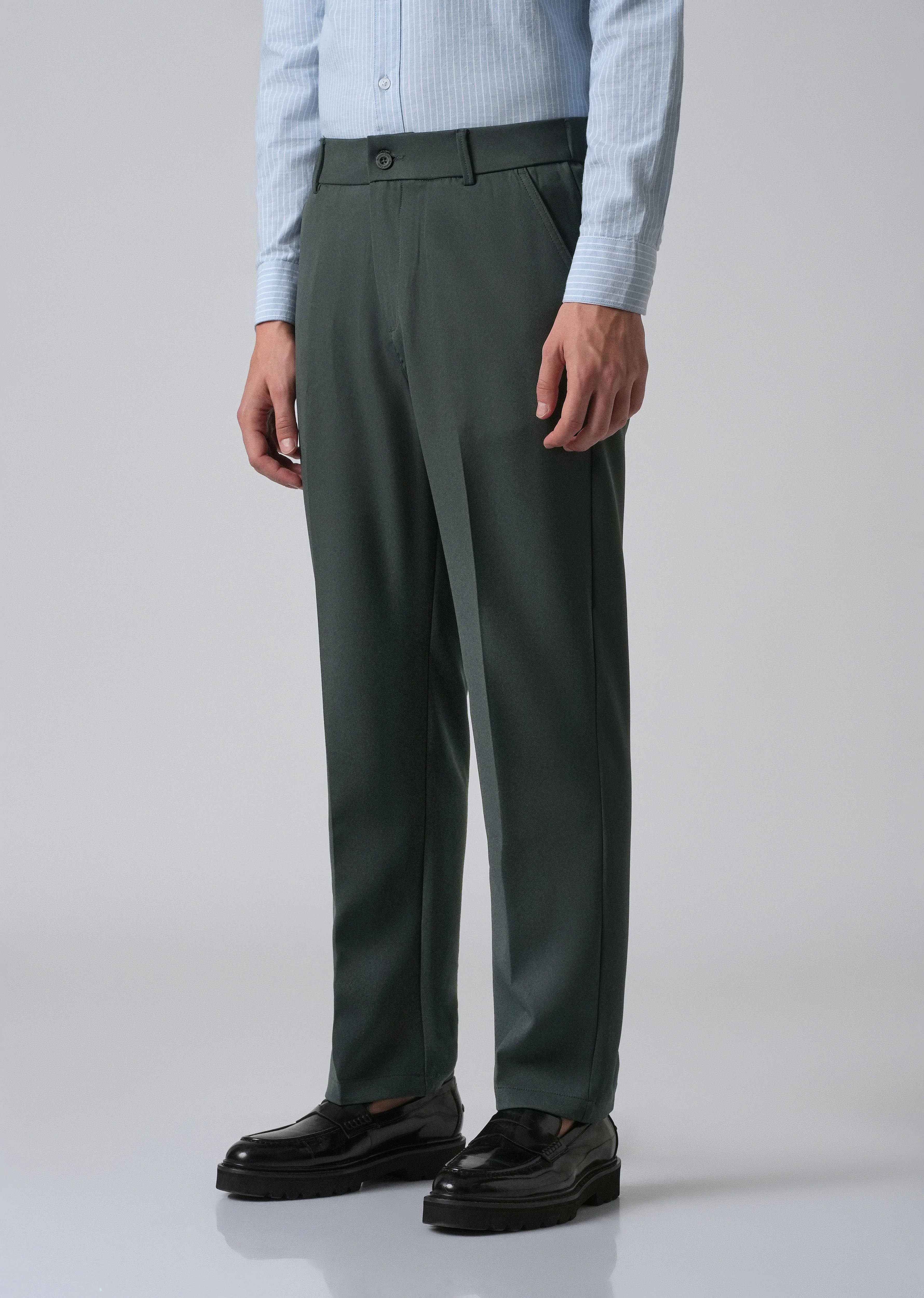 Teal Green Relaxed Fit Trousers - Image 4