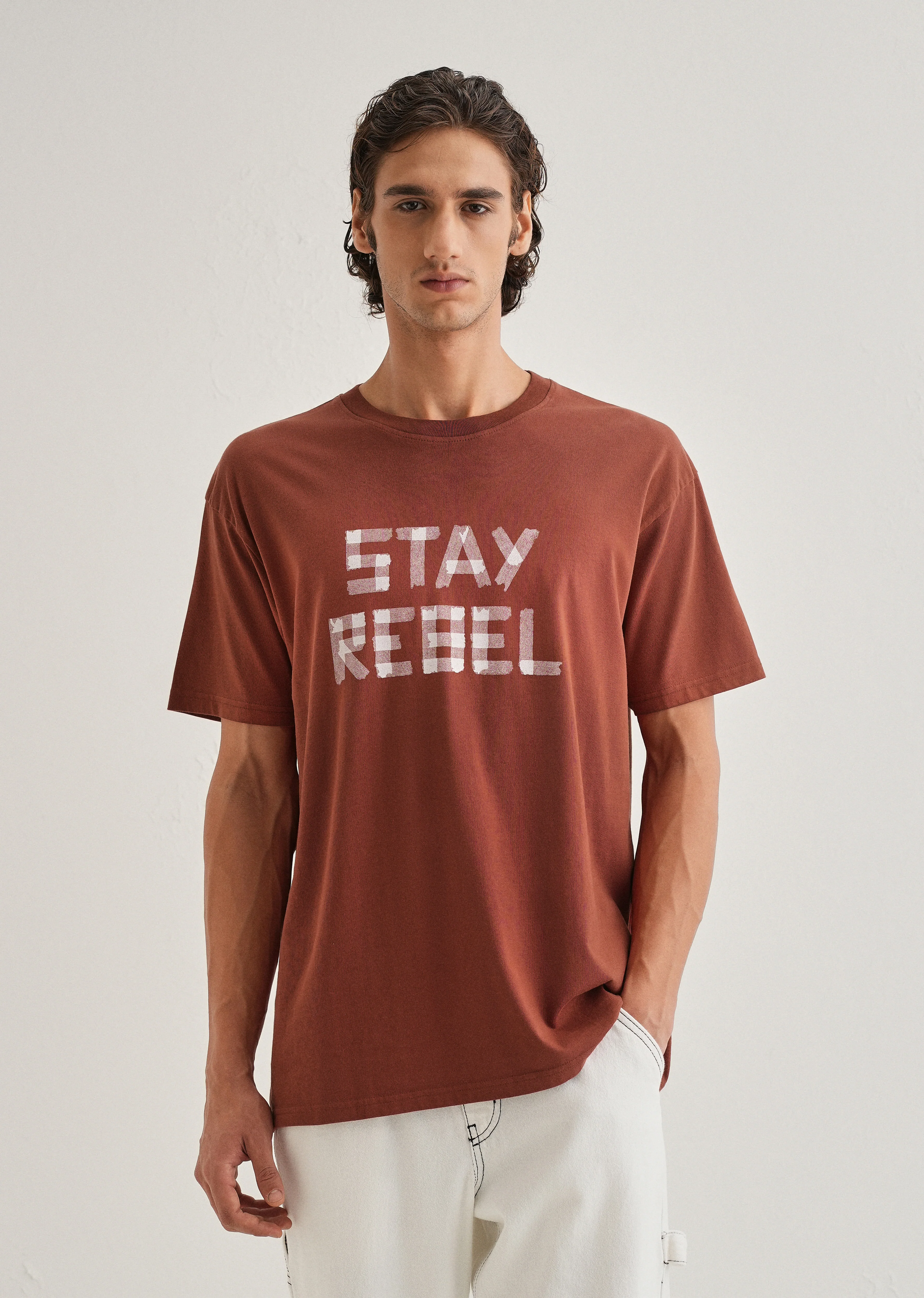 Terracotta Printed Oversized T-shirts - Image 3