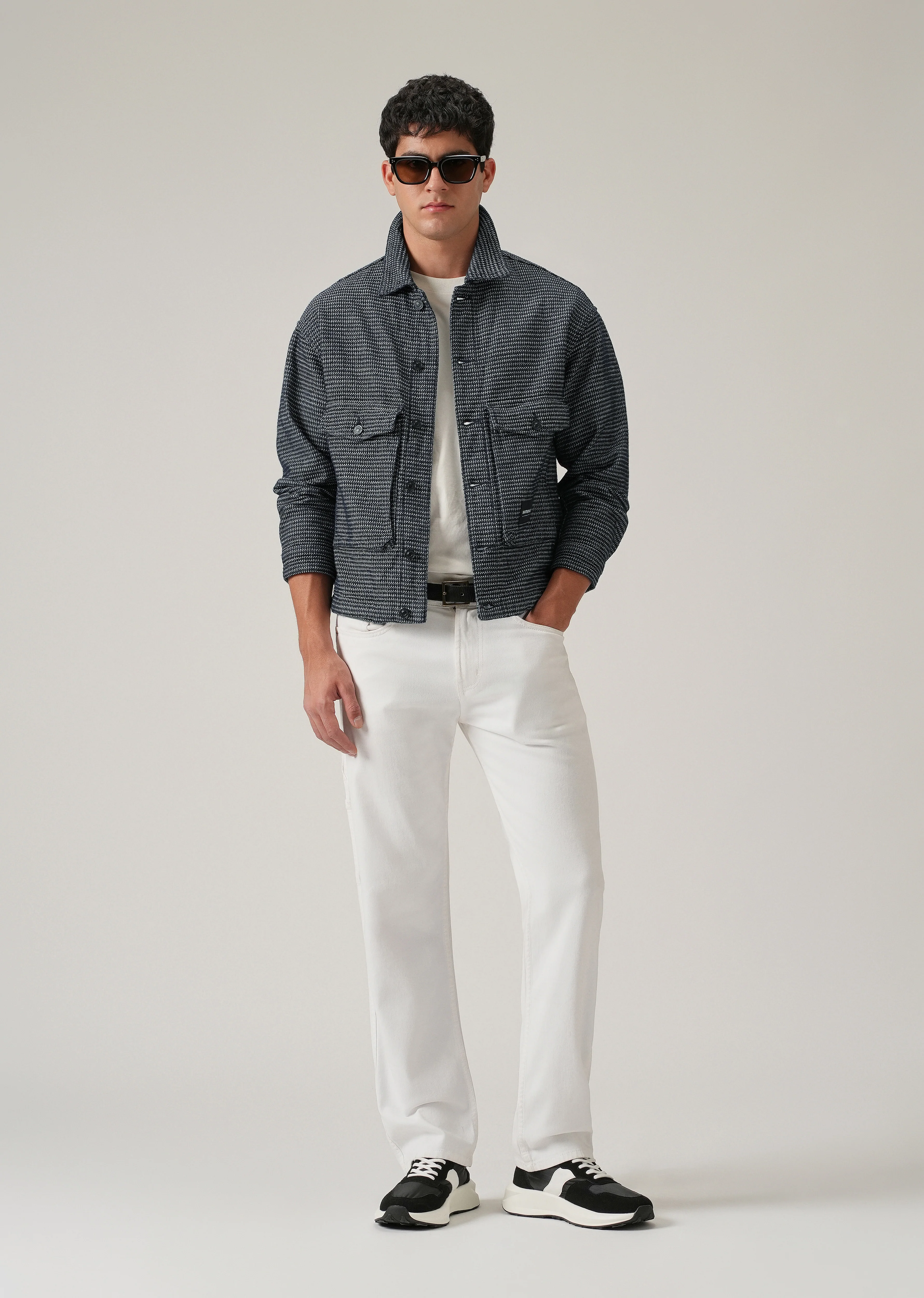 Textured Denim Jacquard Jacket - Image 6