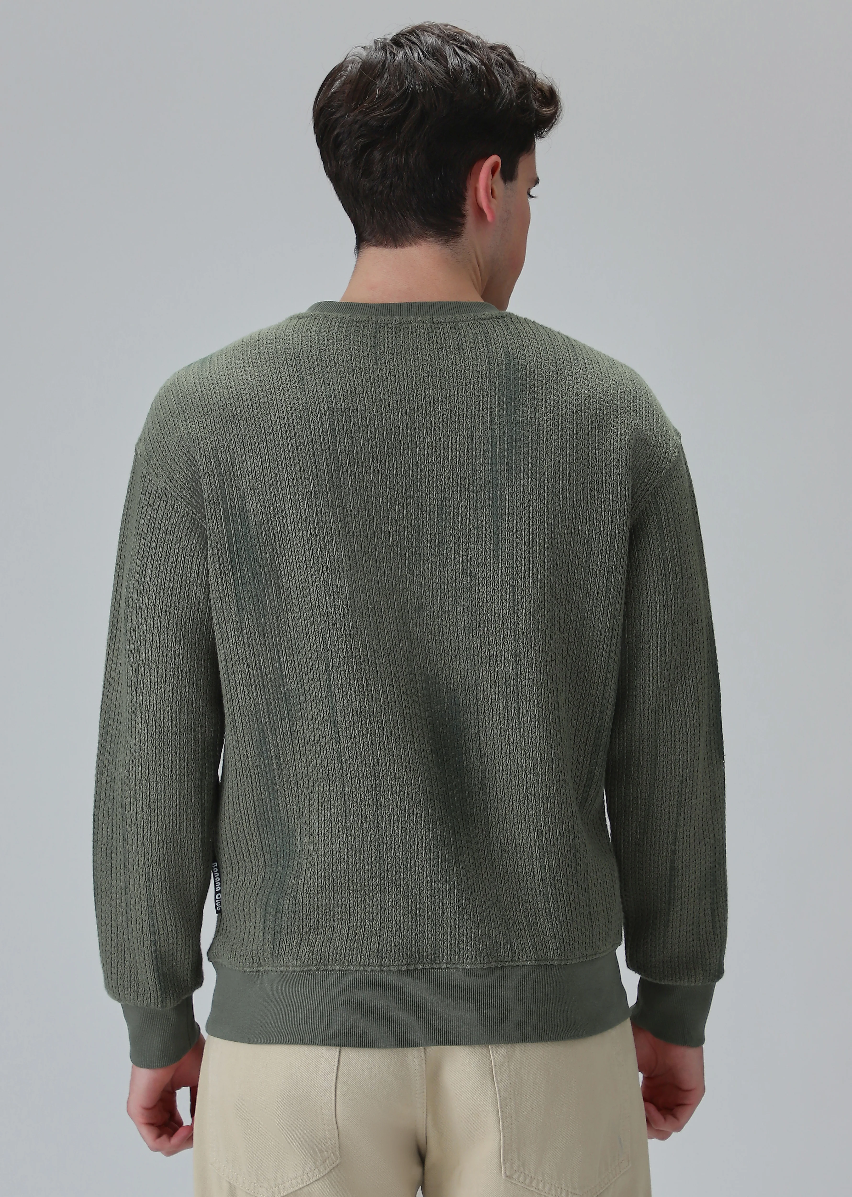 Textured Knit Green Sweatshirt - Image 2