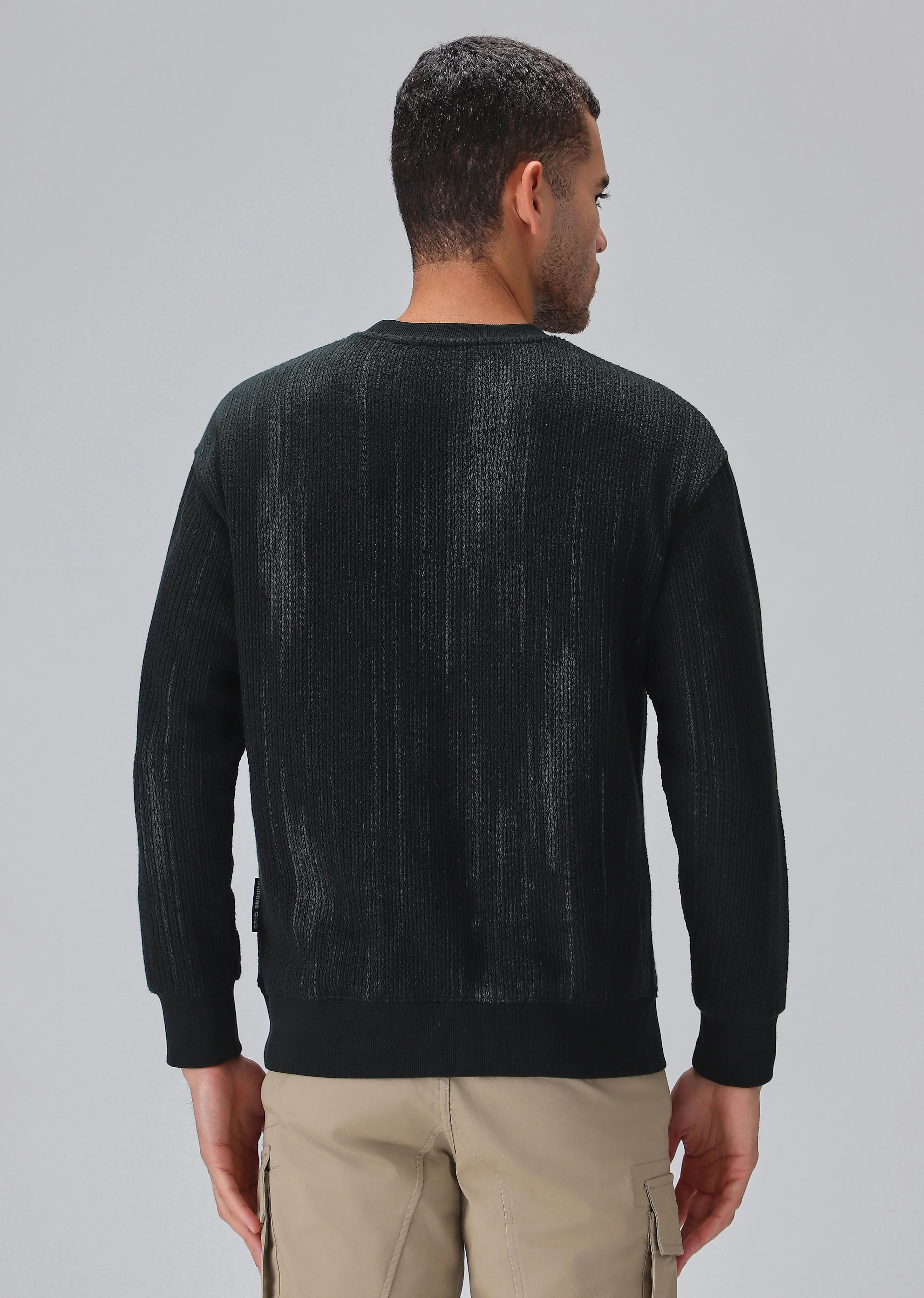 Textured Knit Grey Sweatshirt - Image 2