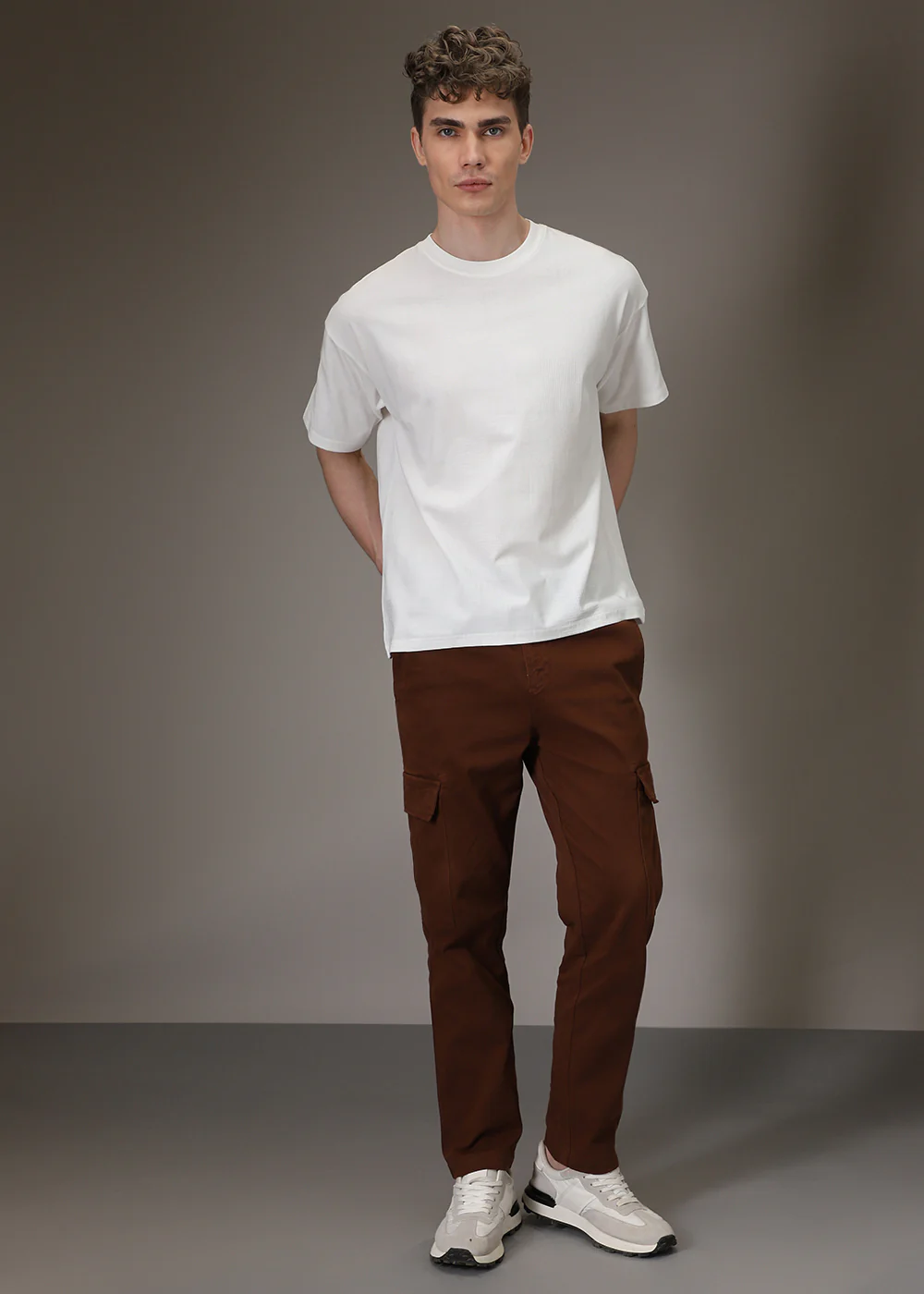 Textured Patterned White T-shirt - Image 6