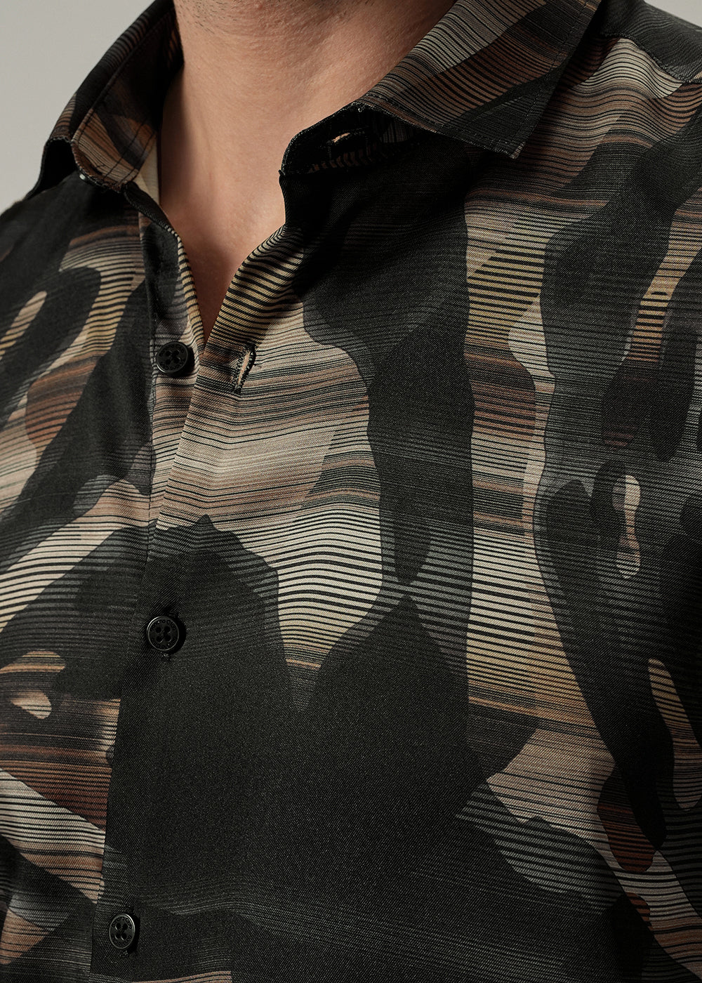 Textured Stripe Print Shirt - Image 5