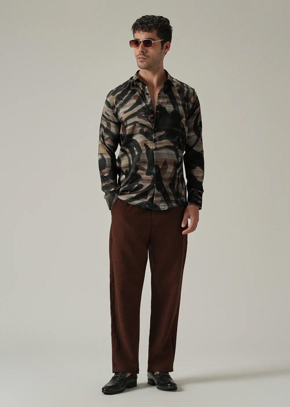 Textured Stripe Print Shirt - Image 6