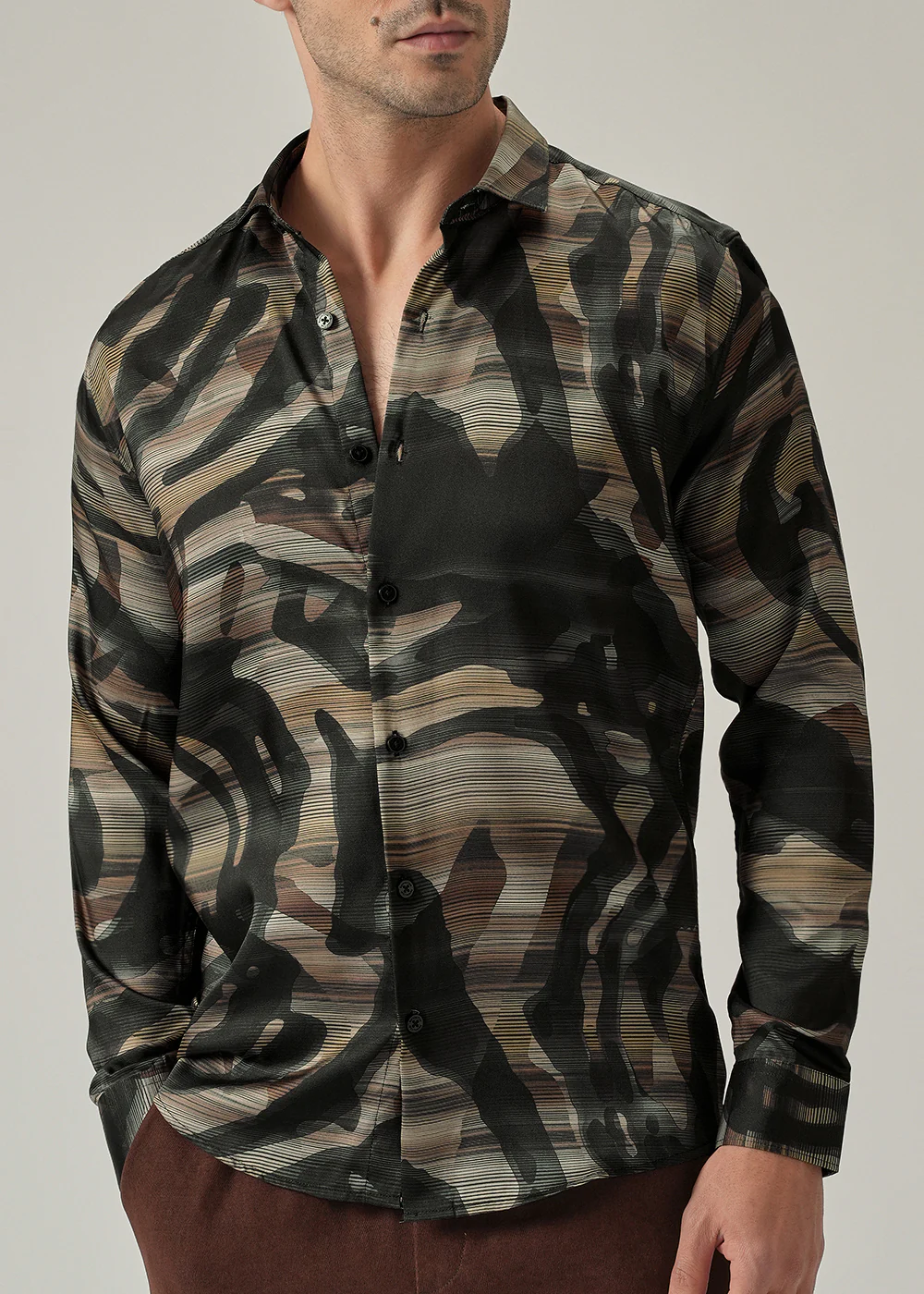 Textured Stripe Print Shirt - Image 7