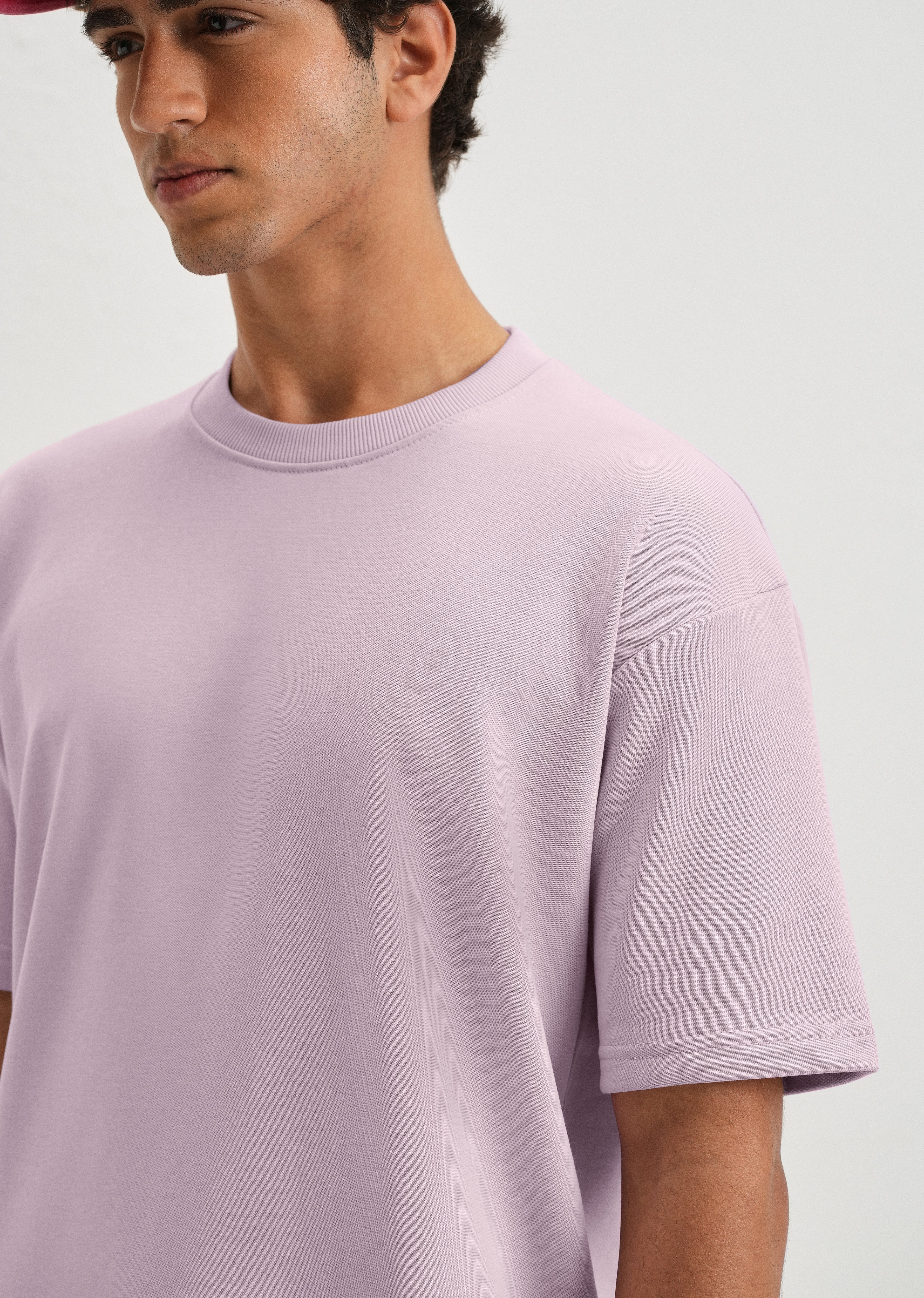 Thistle Violet Plain Oversized Basic T-shirt - Image 5