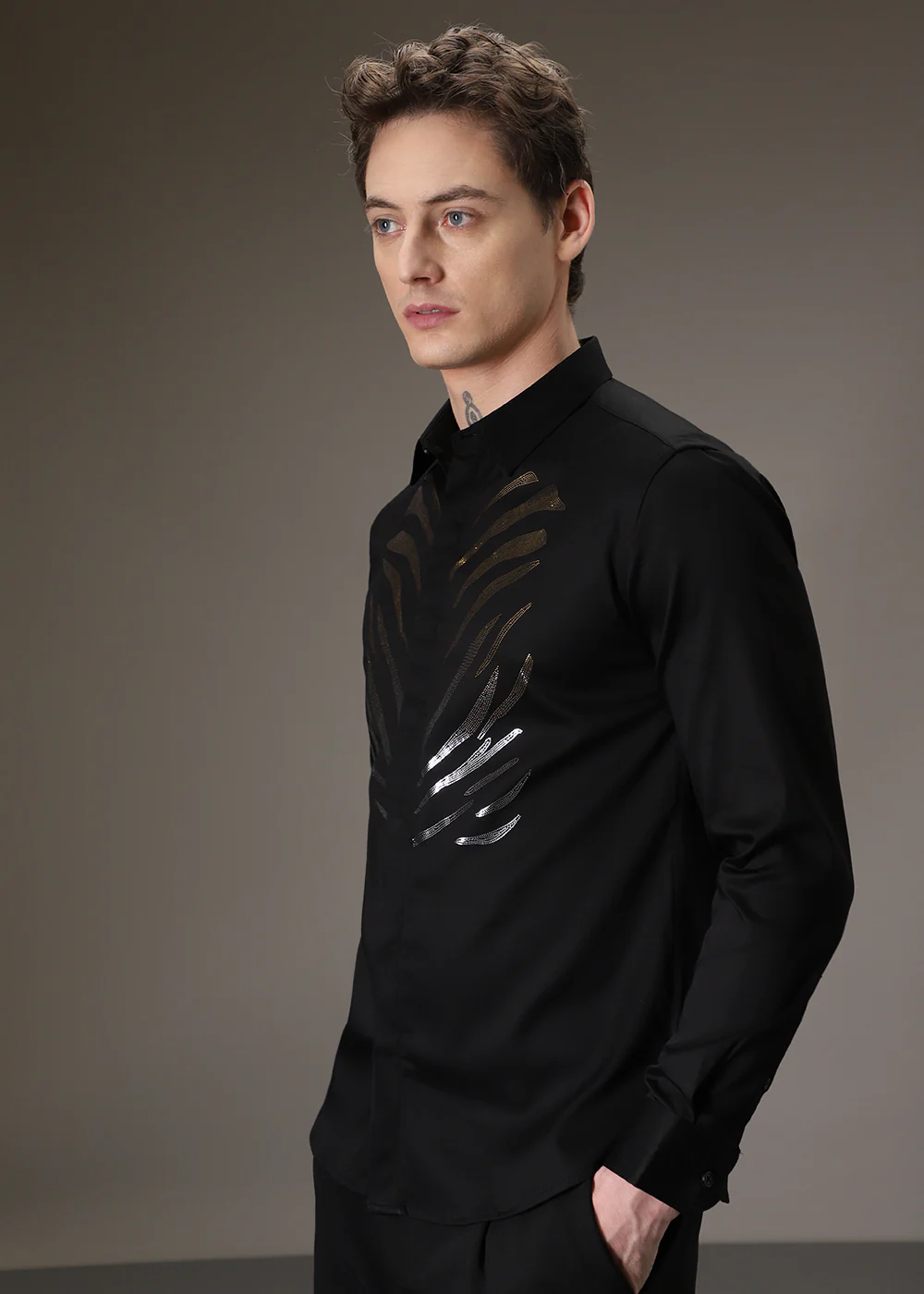 Tiger Stripe Black Designer Shirt - Image 5