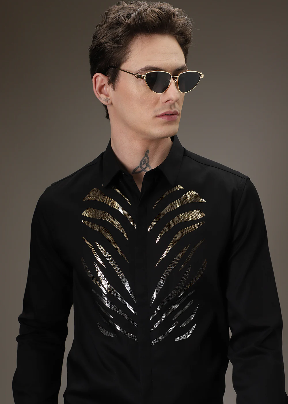 Tiger Stripe Black Designer Shirt - Image 7