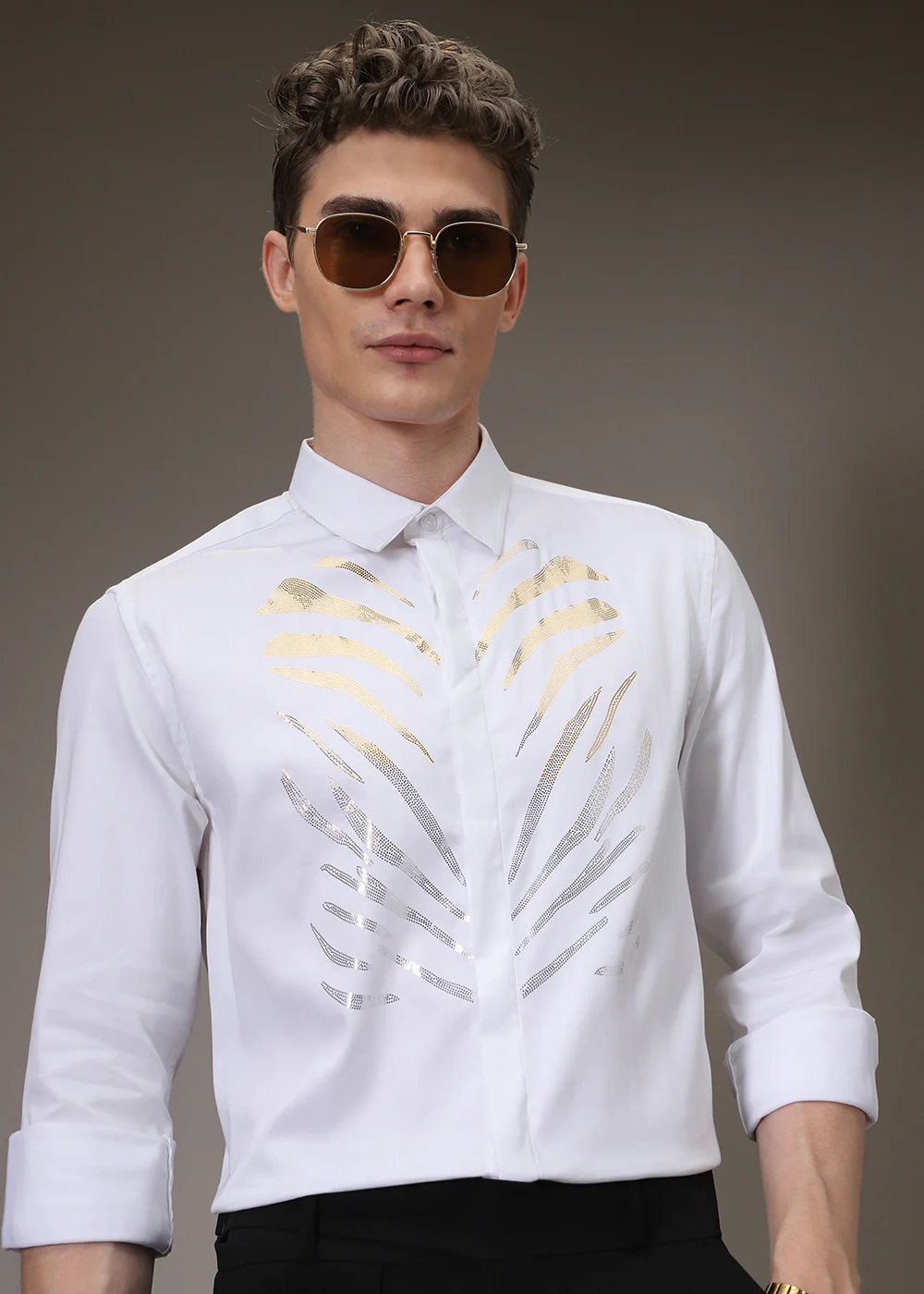 Tiger Stripe White Designer Shirt - Image 7