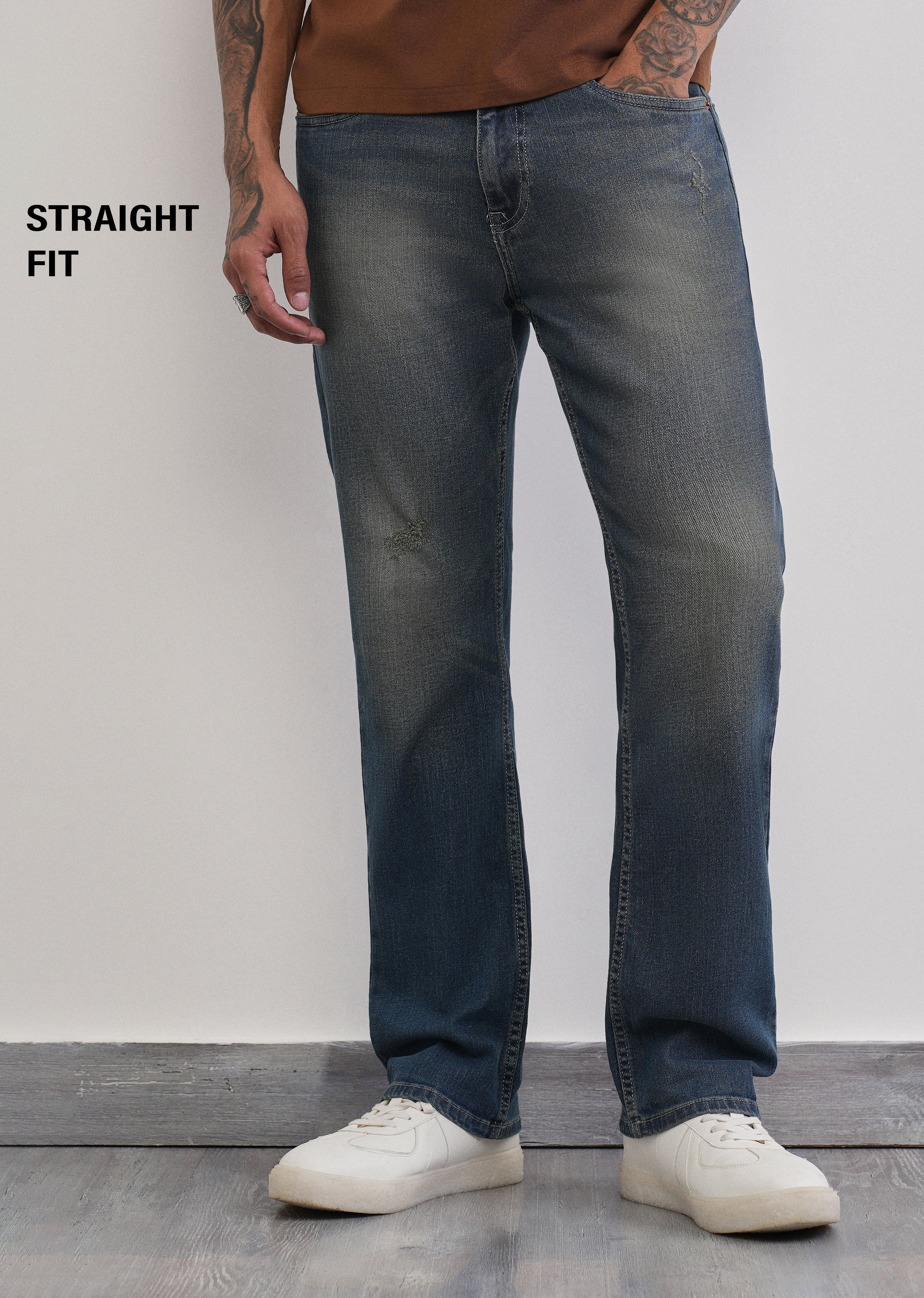 Tinted Blue Straight Fit Jeans - Image 7