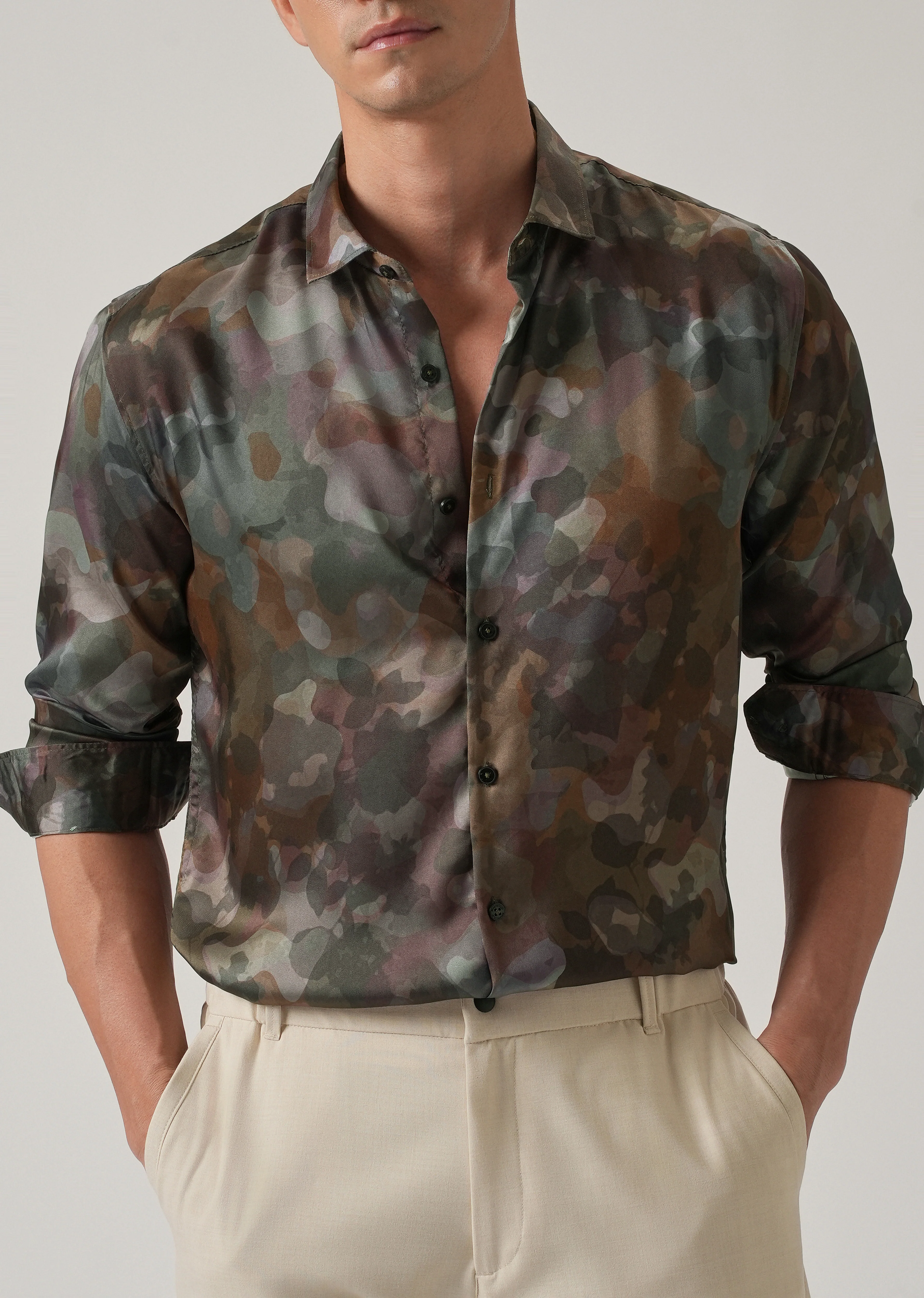 Tonal Camo Print Shirt - Image 7