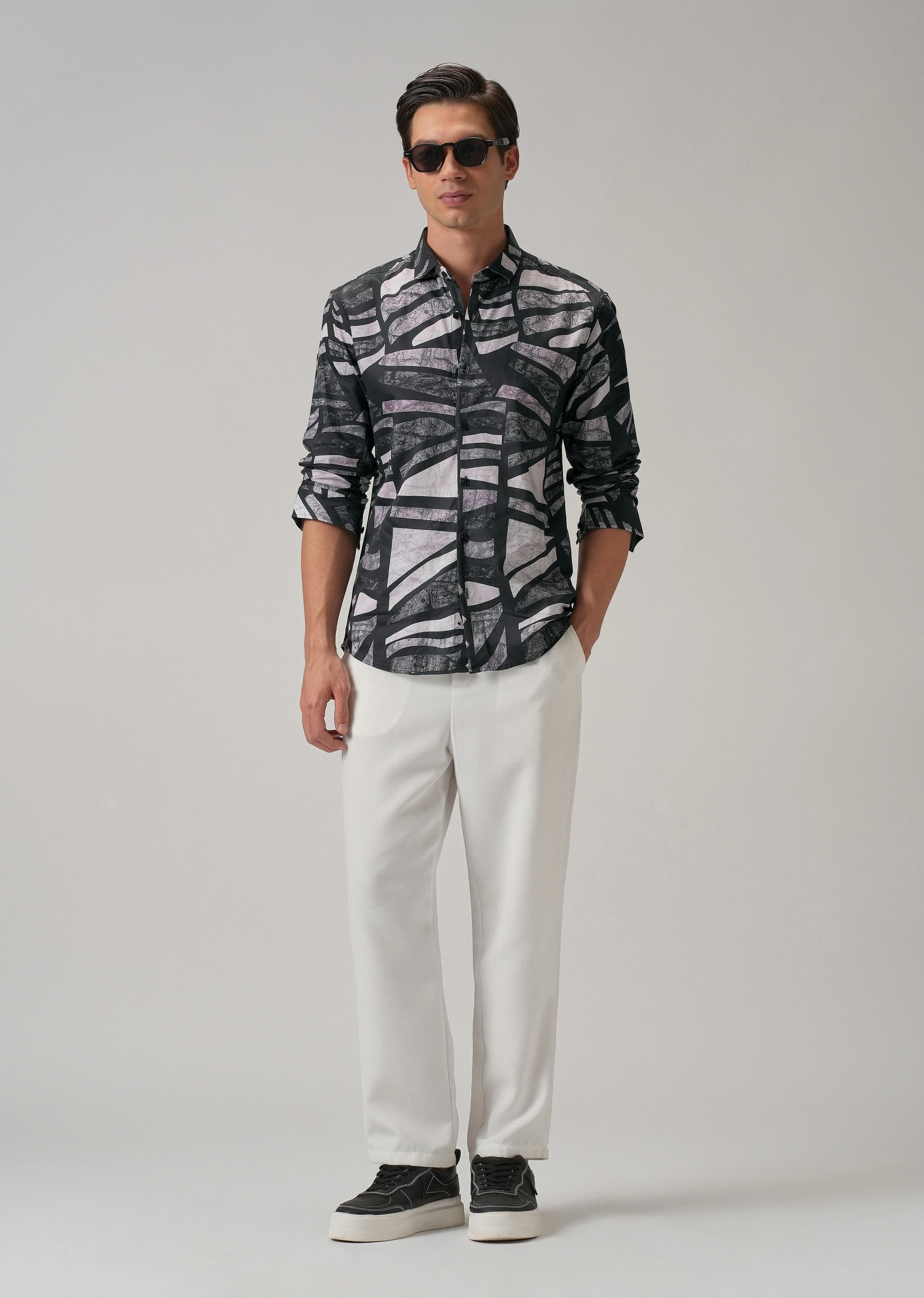 Turbulent Black Printed Shirt - Image 6