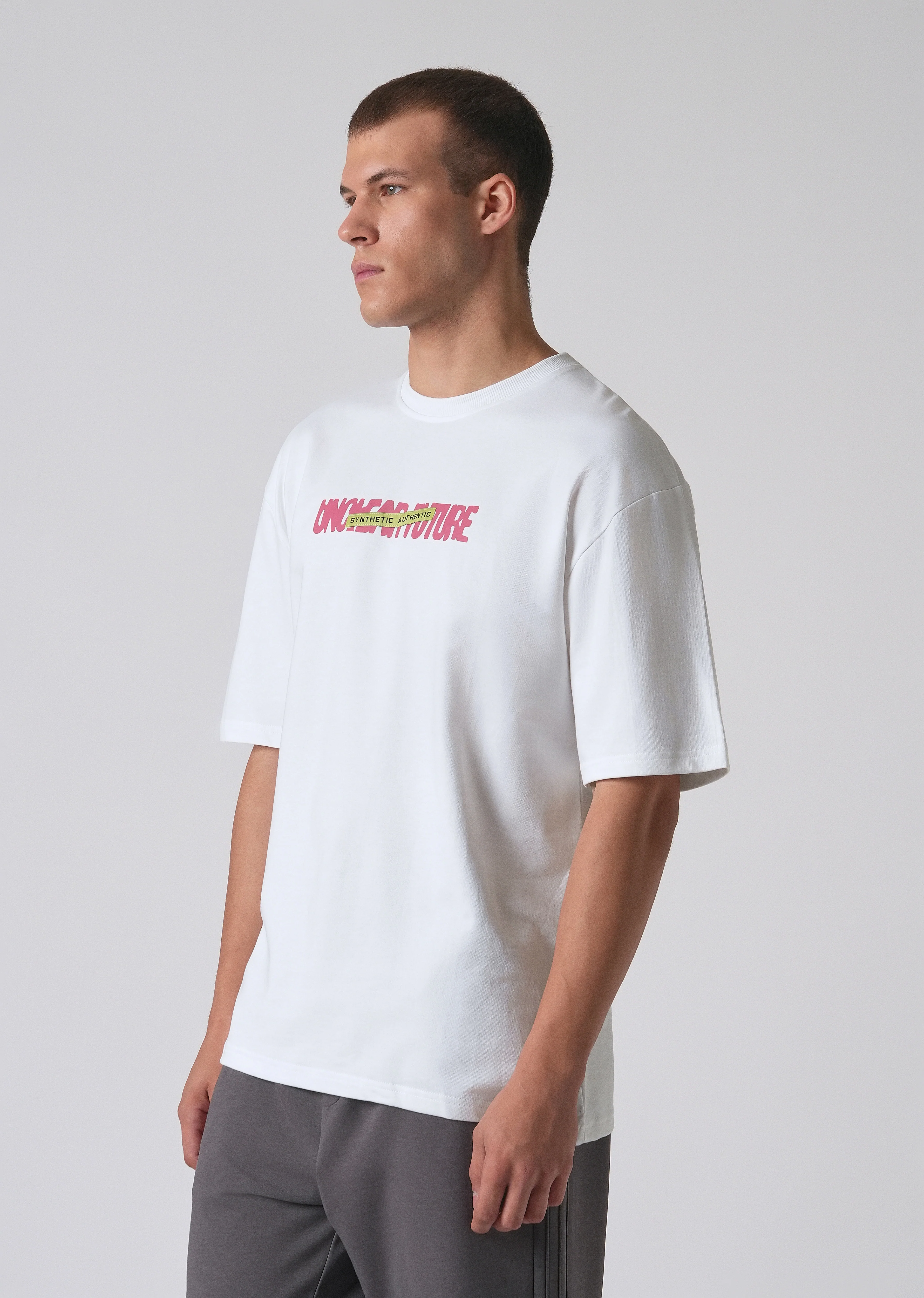 Typography White Oversized T-shirt - Image 4