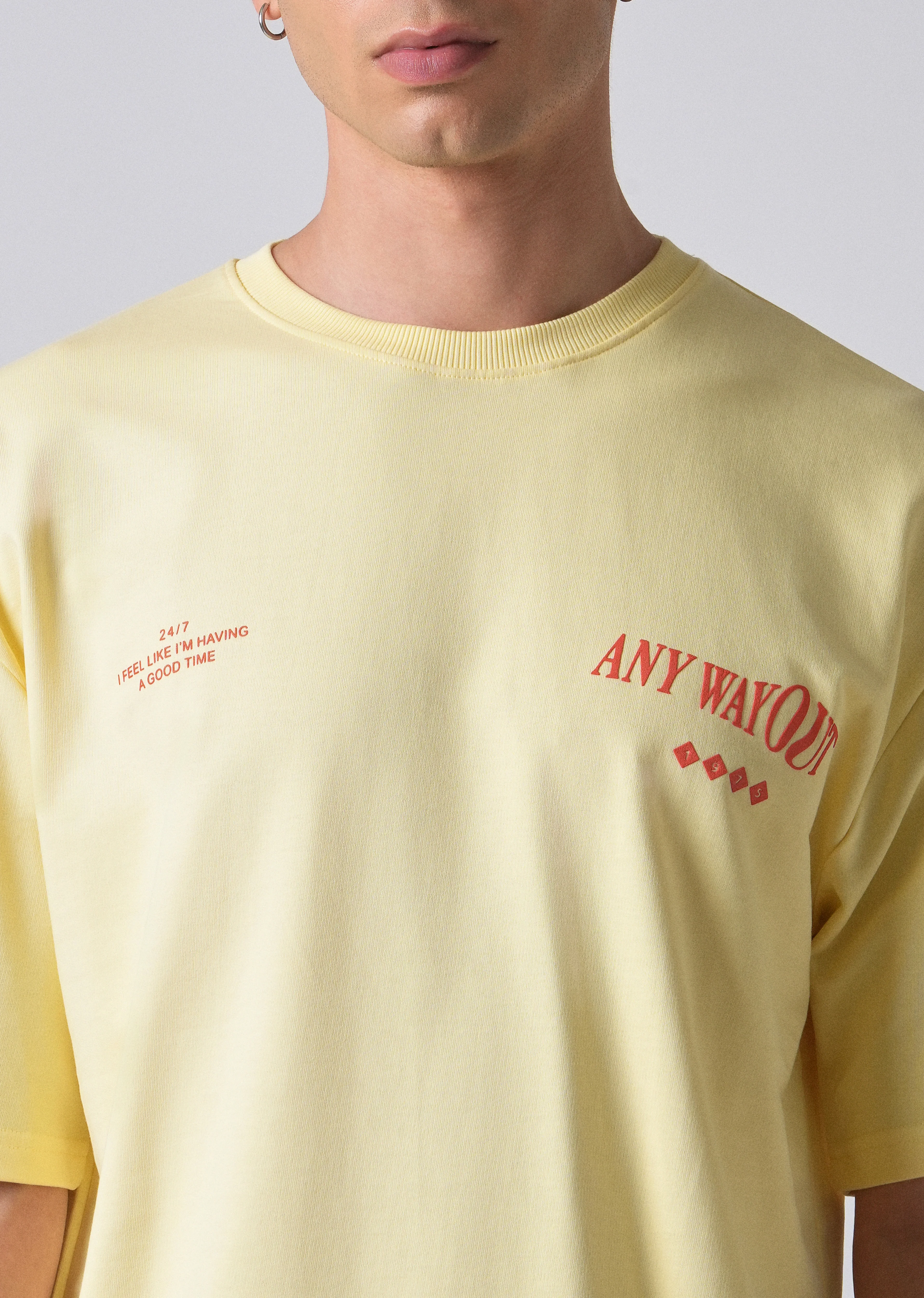 Typography Yellow Oversized T-shirt - Image 2