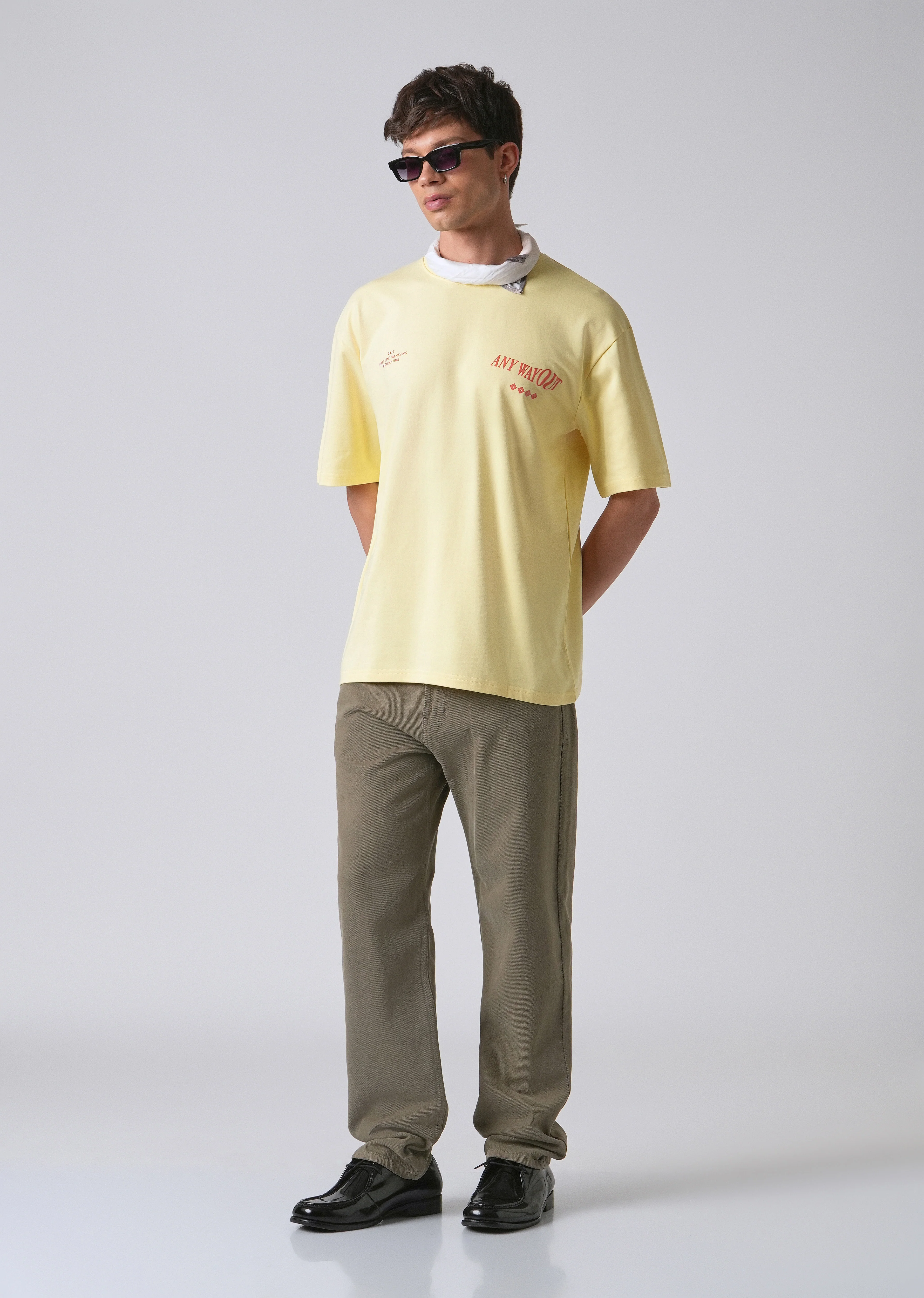 Typography Yellow Oversized T-shirt - Image 6