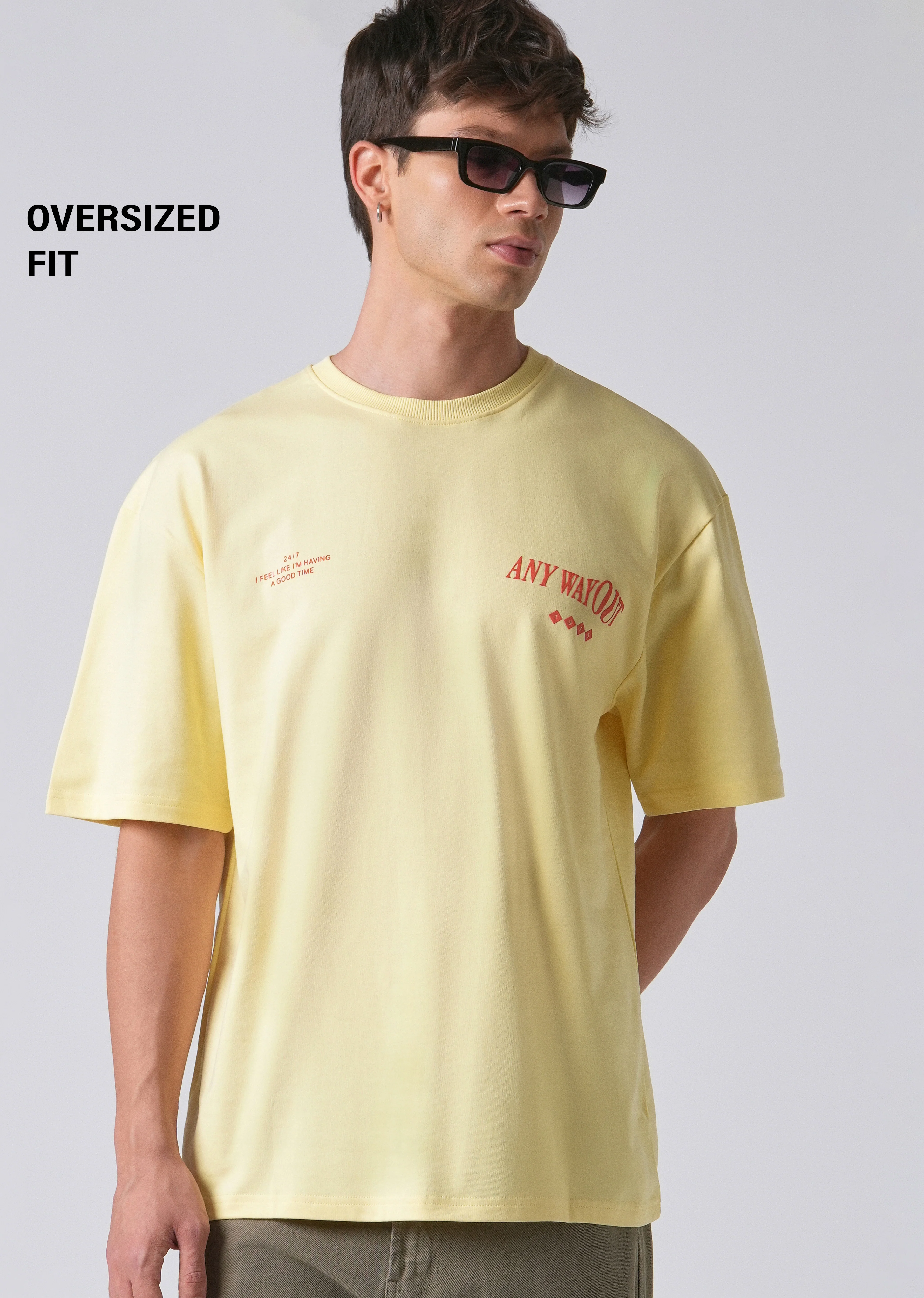 Typography Yellow Oversized T-shirt - Image 7