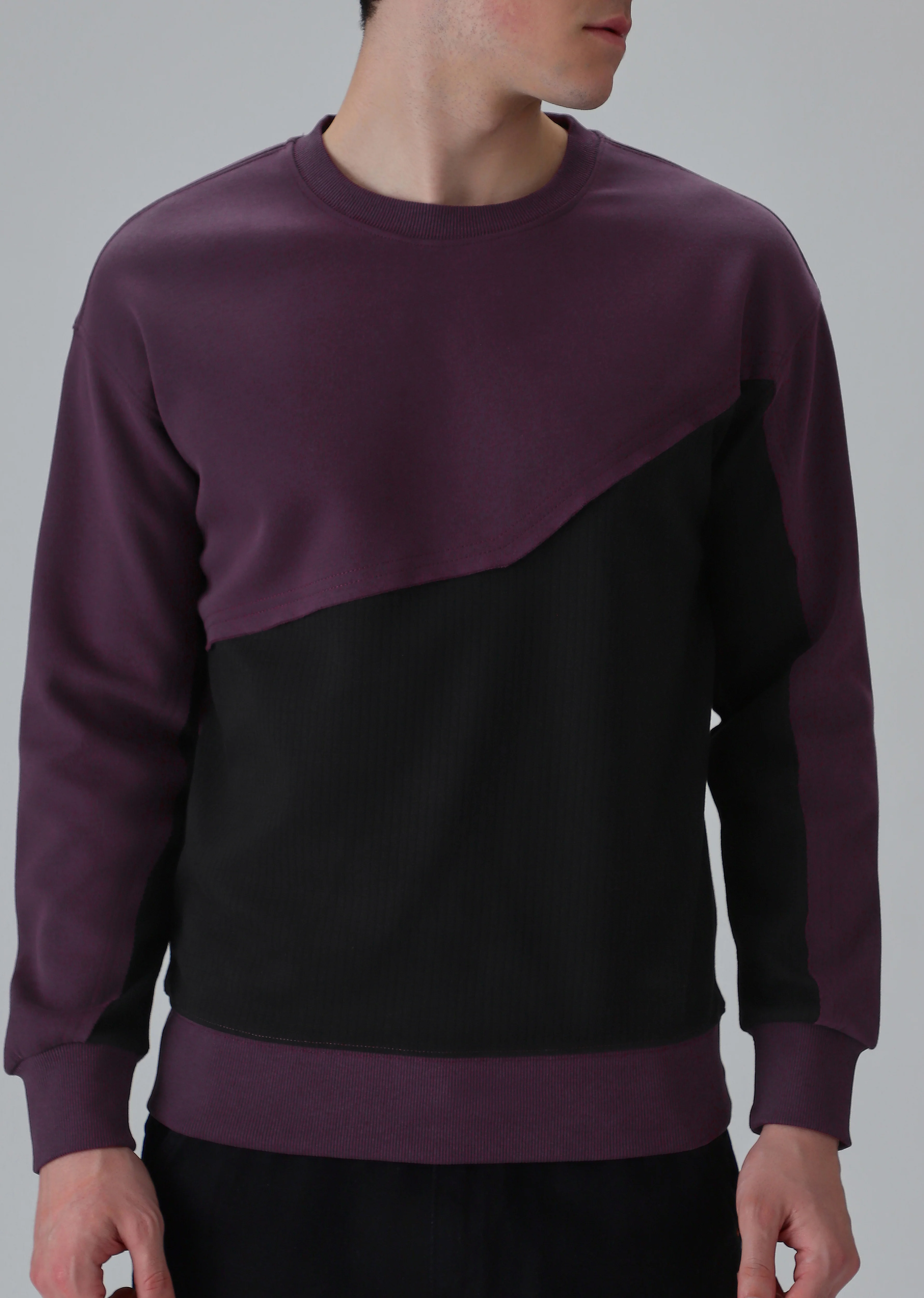 Violet Black Colorblock Sweatshirt - Image 7