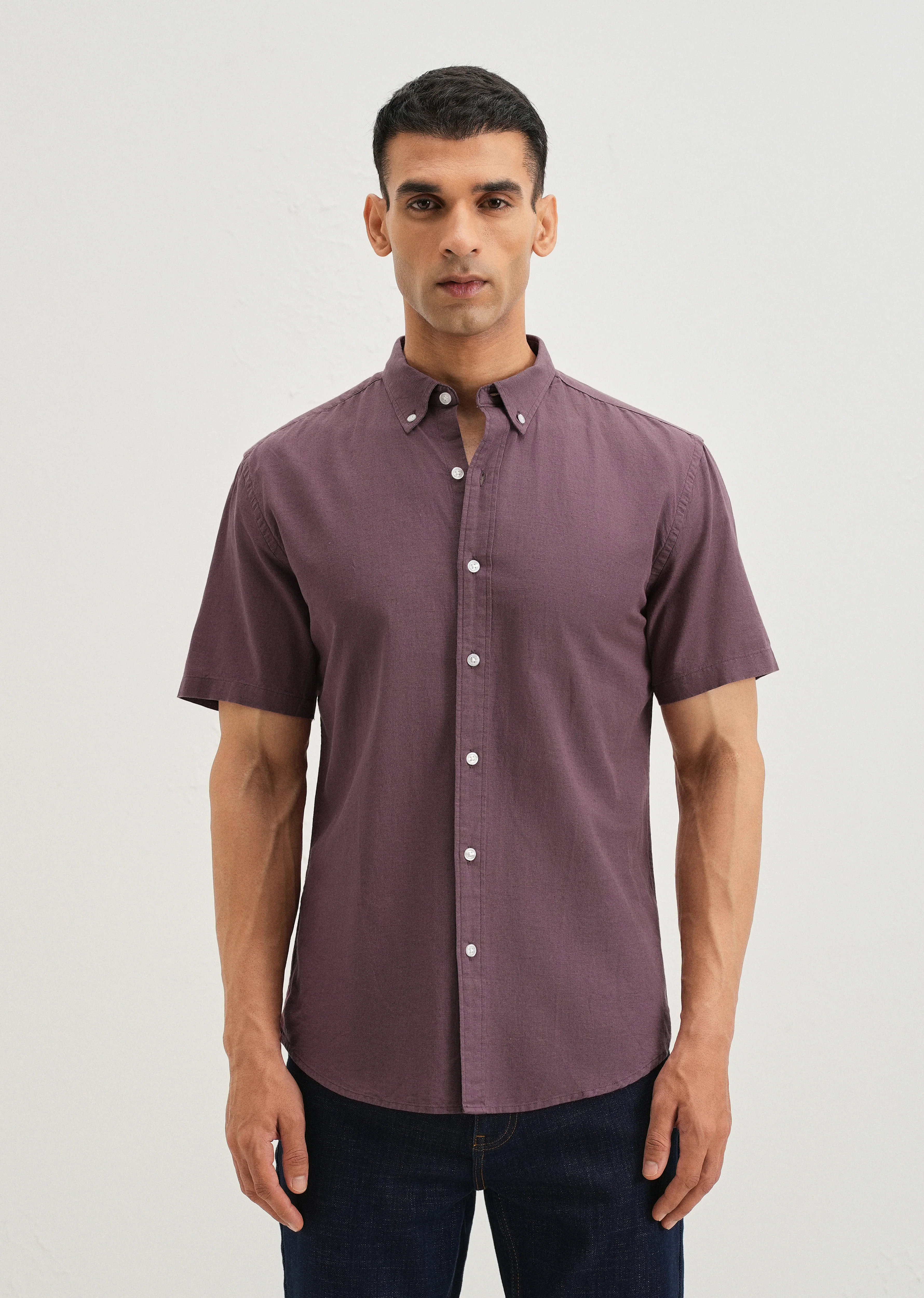 Violet Cotton Linen Shirt - Image 3