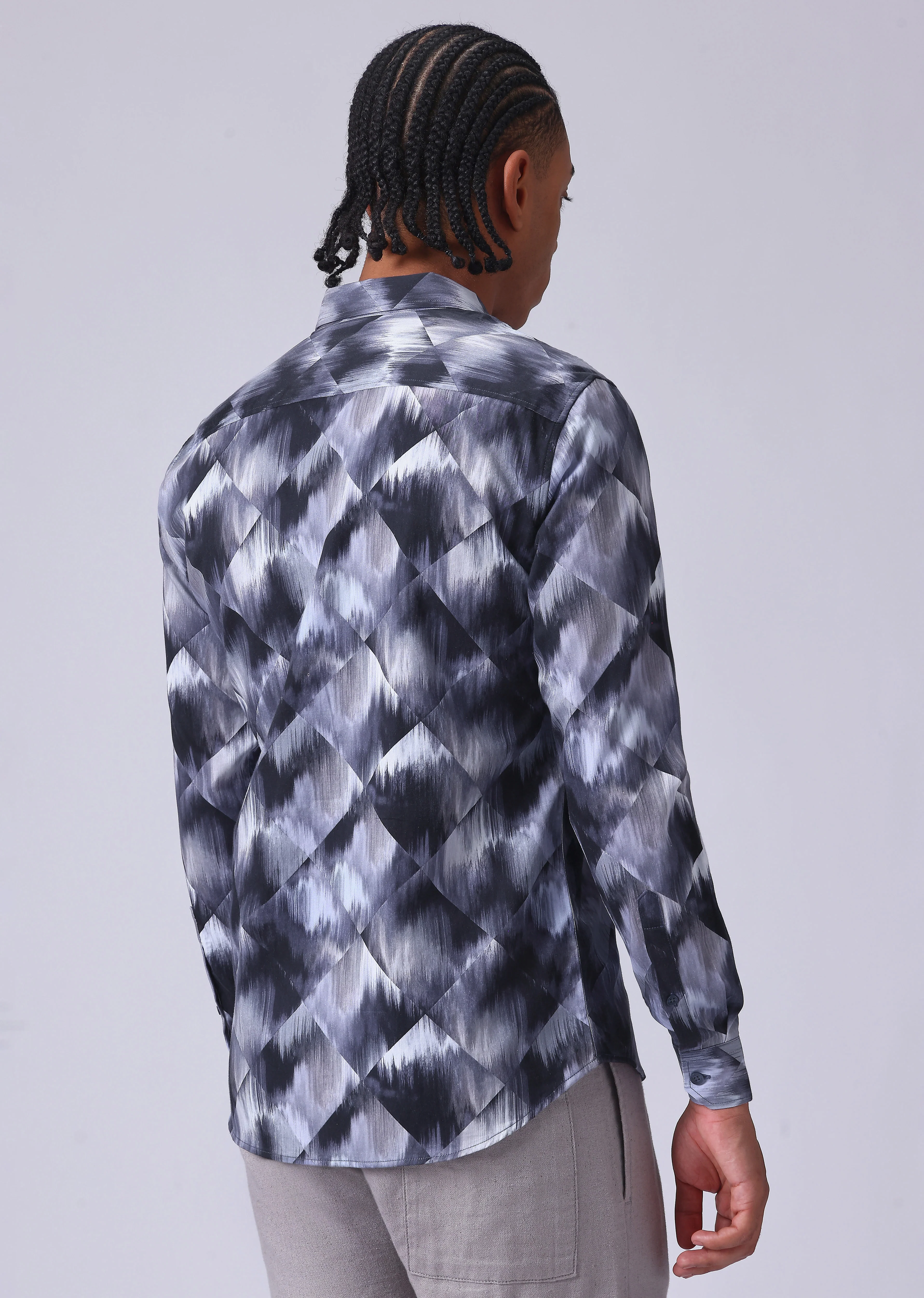 Violet Geometric Print Shirt - Image 2