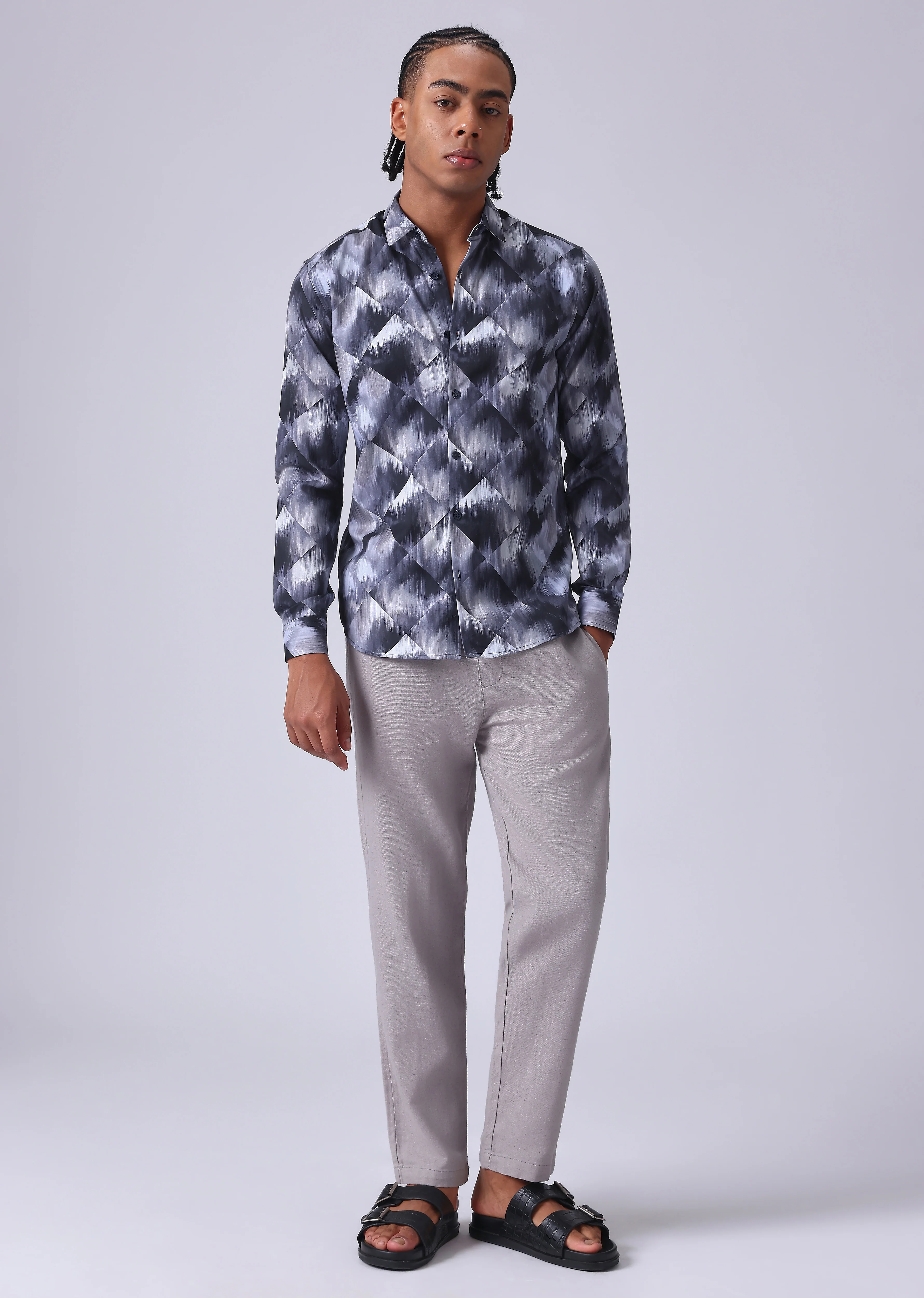 Violet Geometric Print Shirt - Image 6
