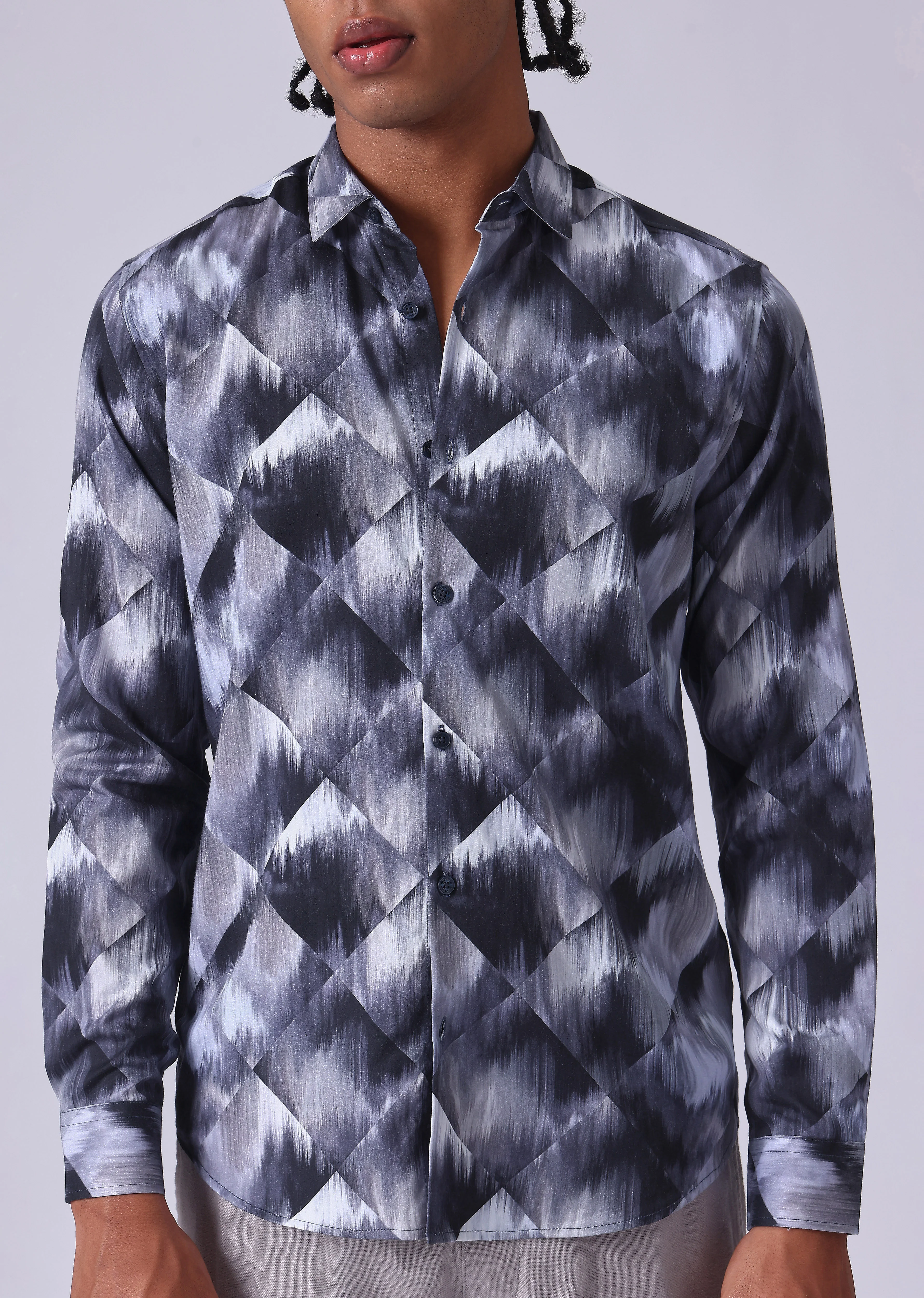Violet Geometric Print Shirt - Image 7