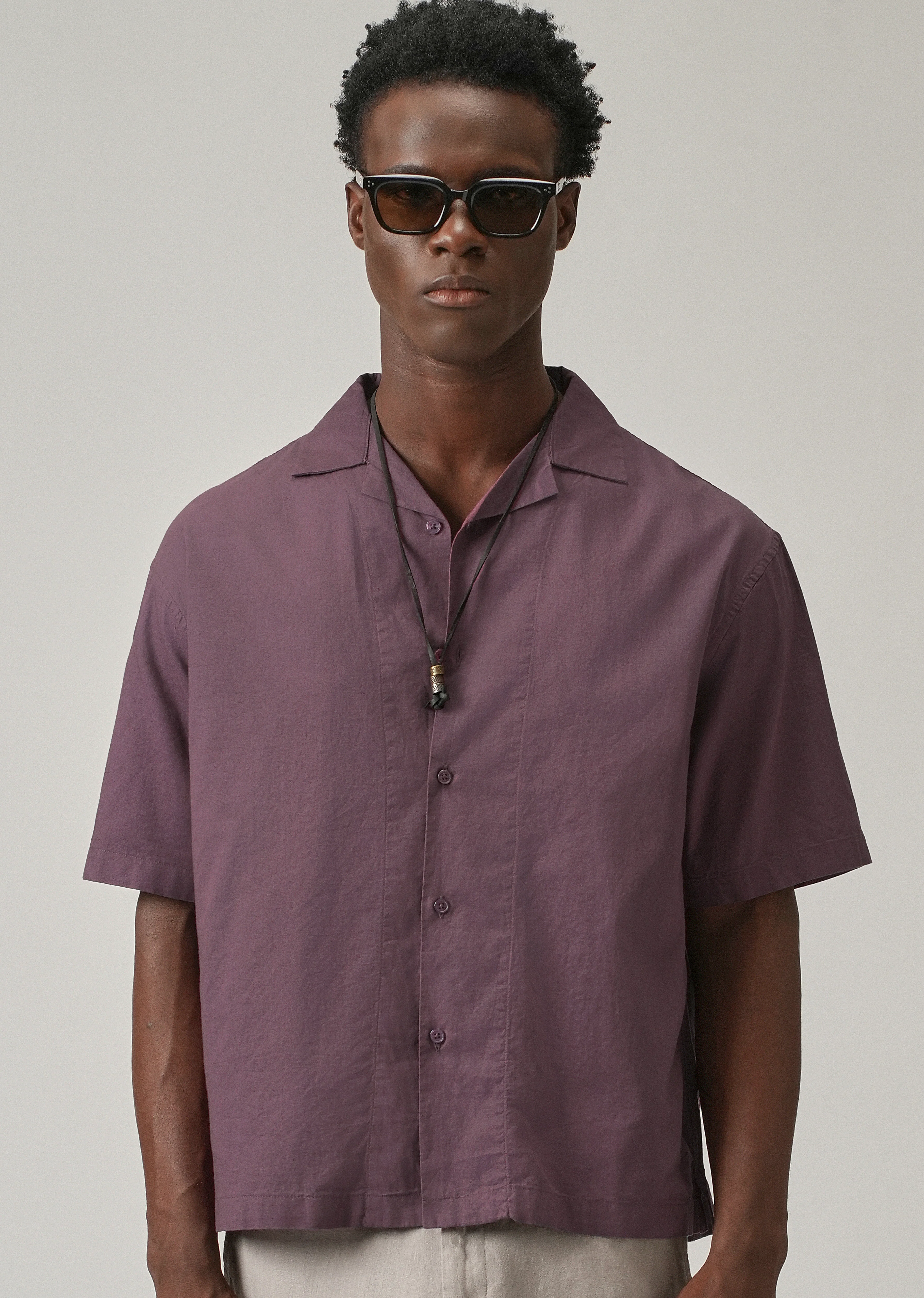 Violet Cotton/Linen Shirt - Image 7