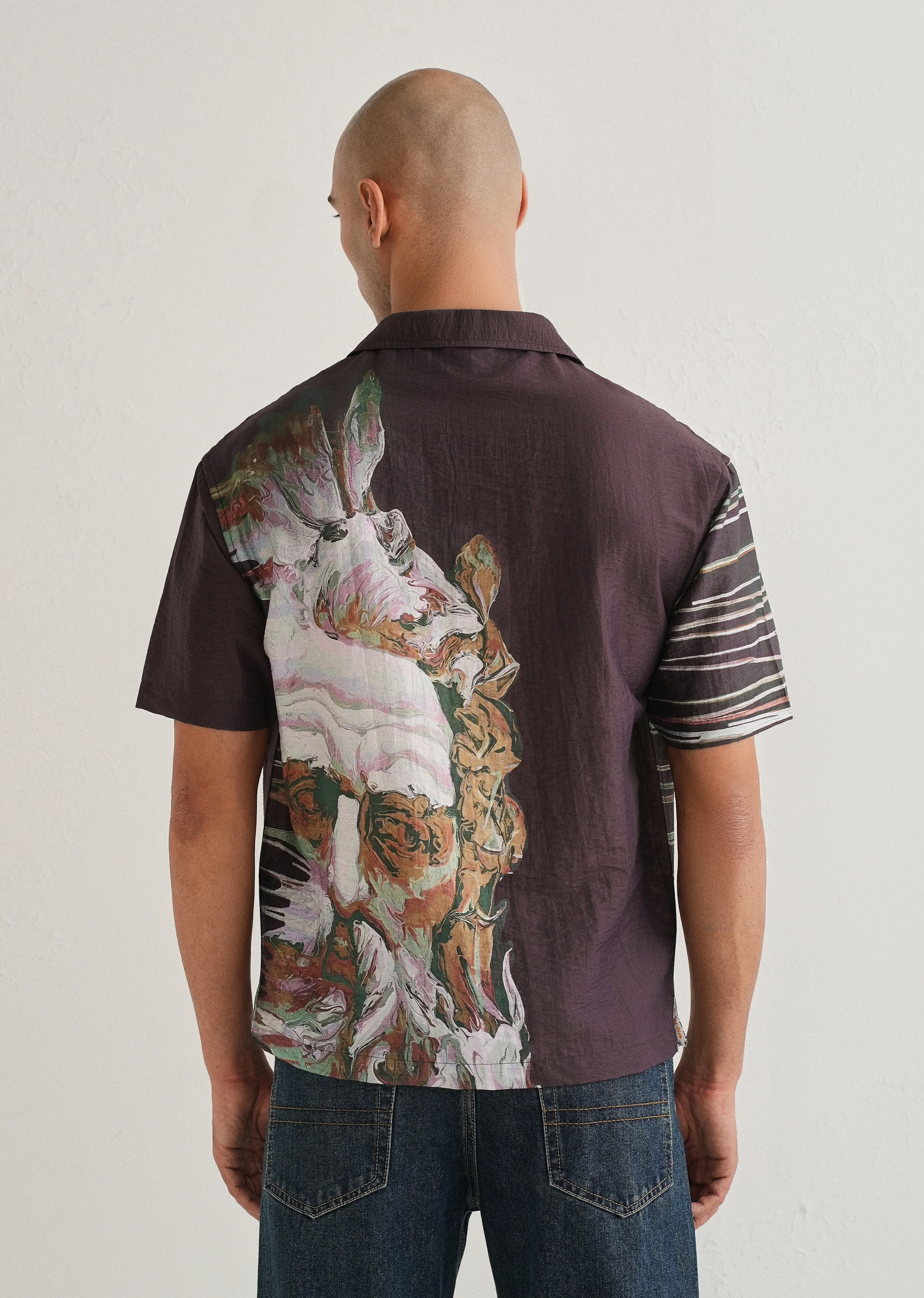 Violet Placement Print Shirt - Image 2