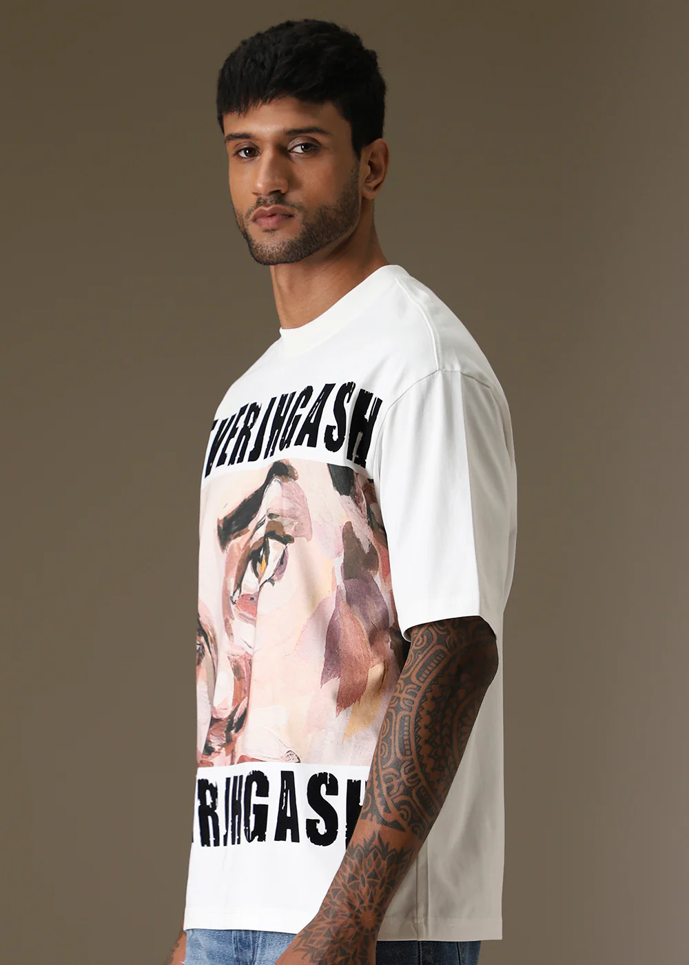 Visual Grin White Oversized T-shirt - Image 5