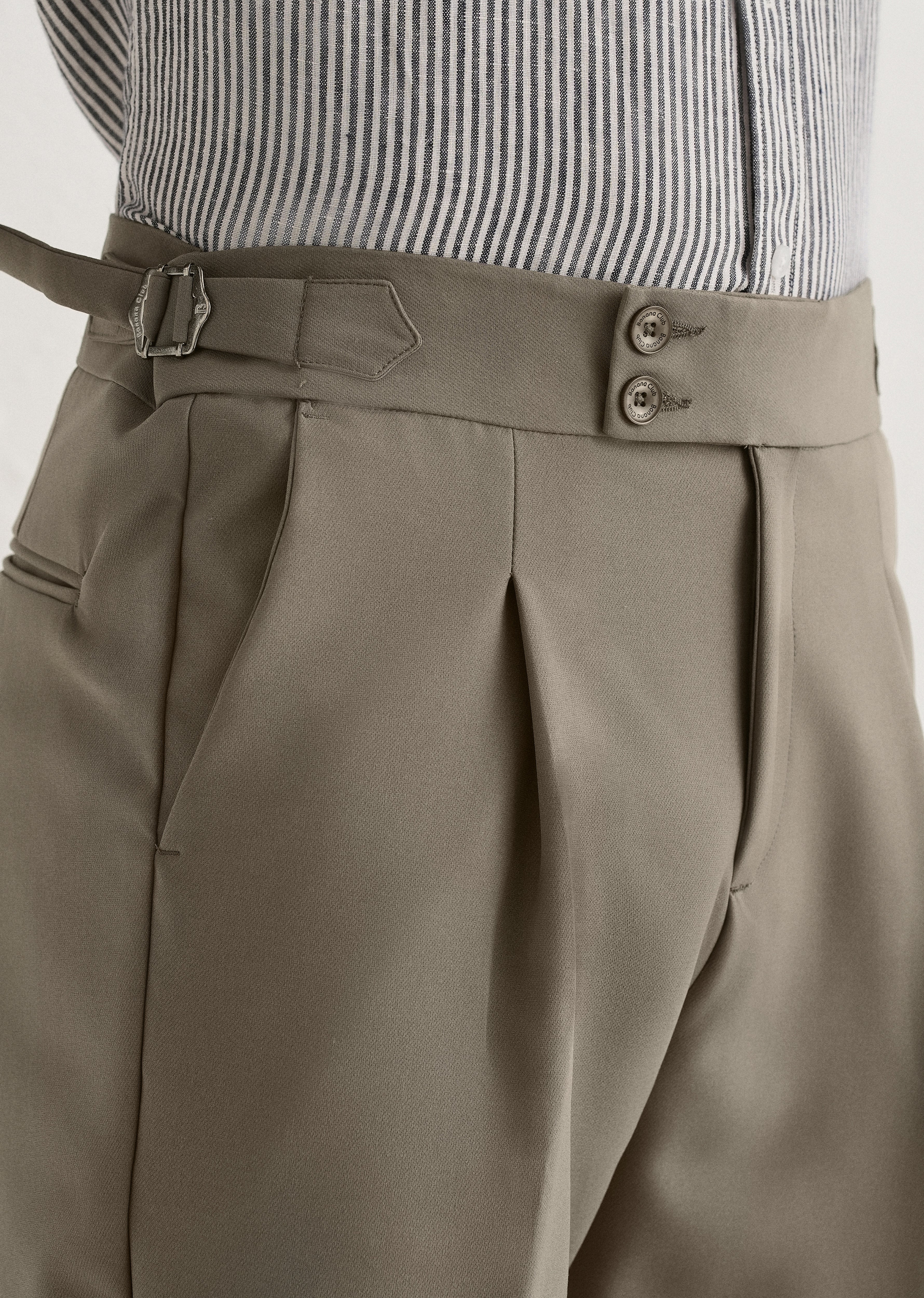 Warm Taupe Pleated Gurkha Pant - Image 6