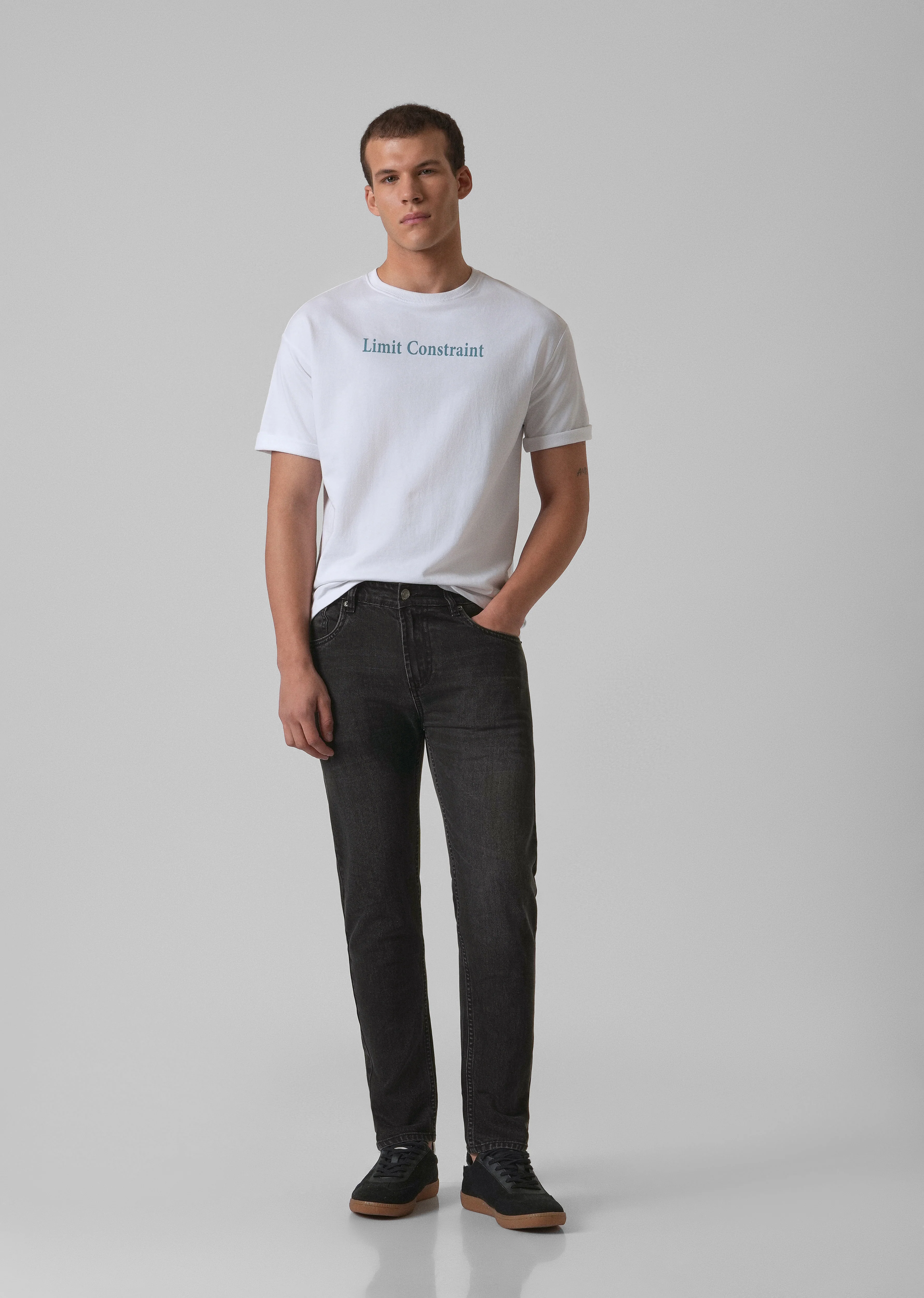 Washed Black Slim Fit Jeans - Image 6