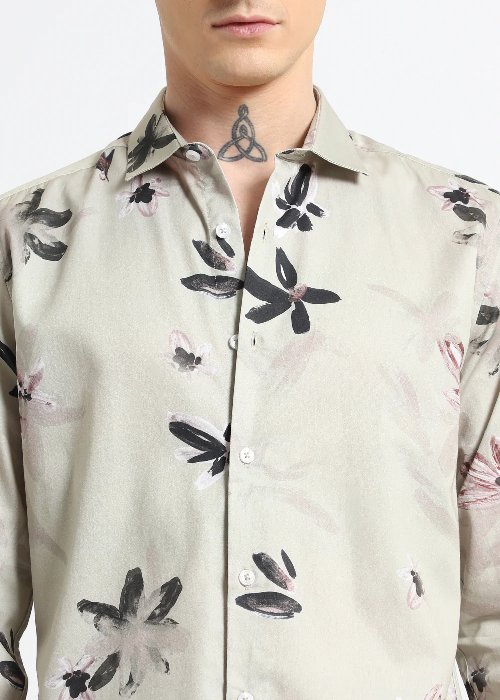 Watercolor Floral Printed Shirt - Image 4