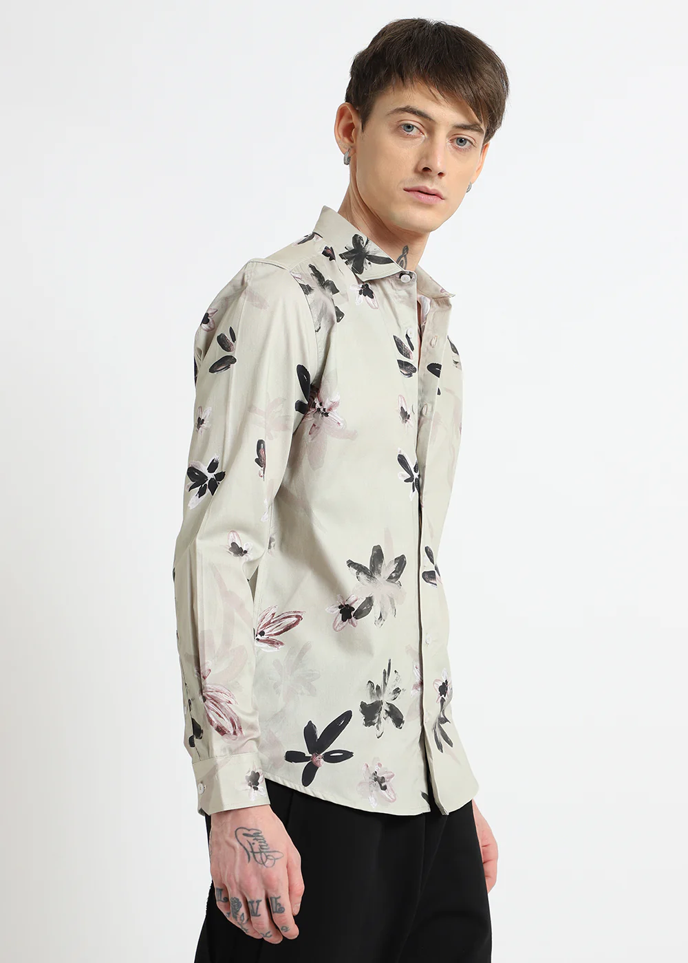 Watercolor Floral Printed Shirt - Image 6