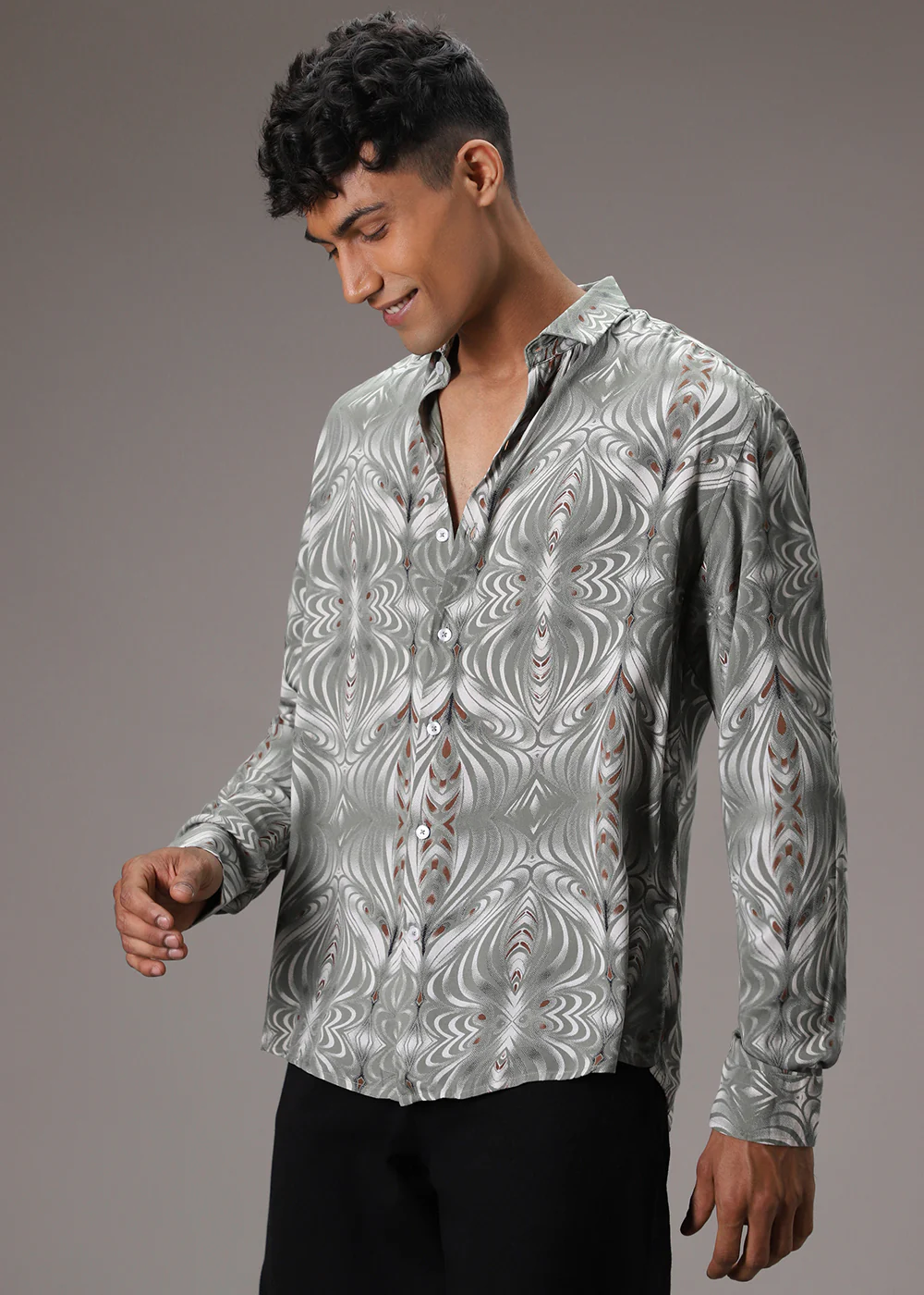 Wave Green Feather Shirt - Image 3