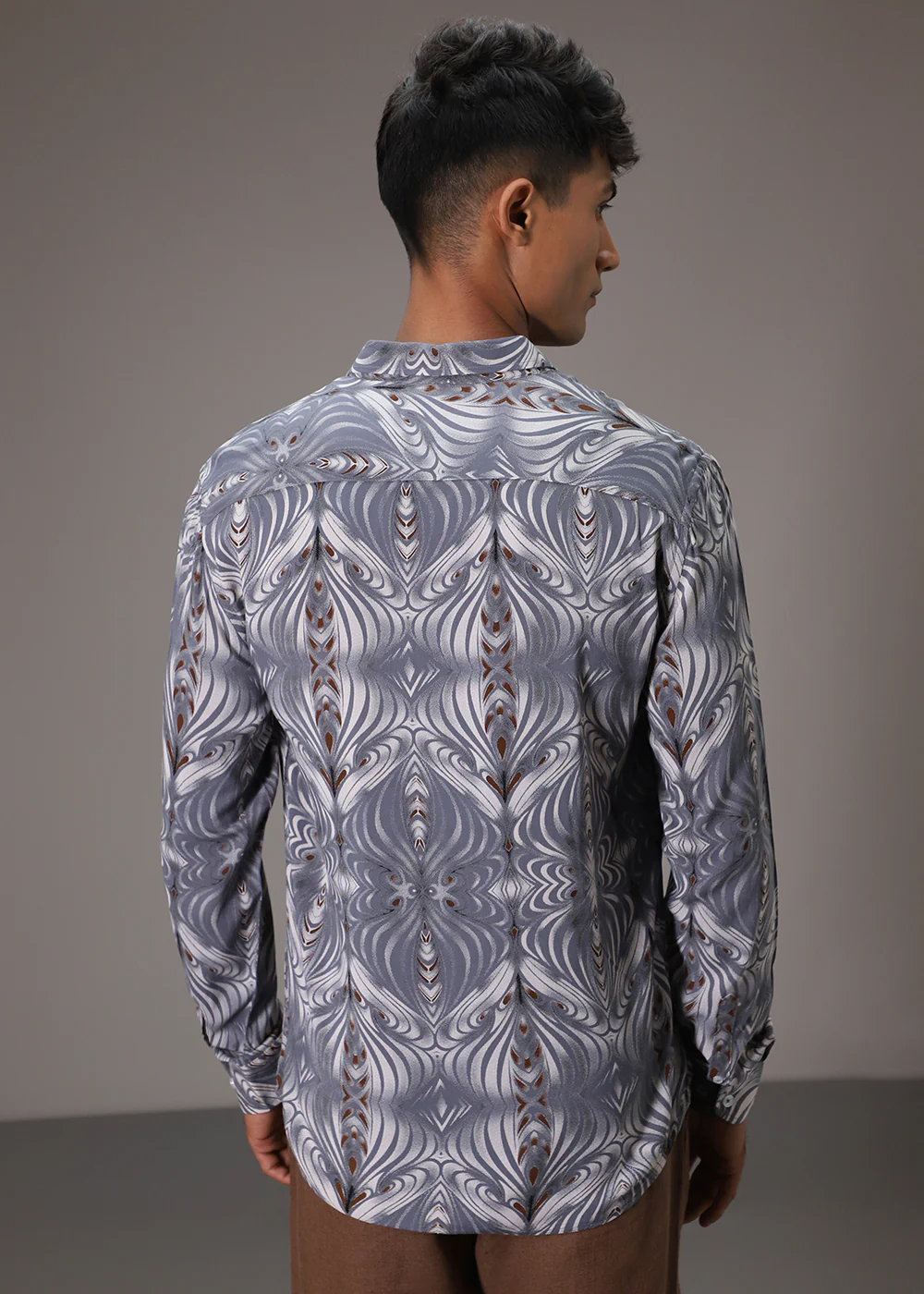 Wave Greyish Blue Feather Shirt - Image 6