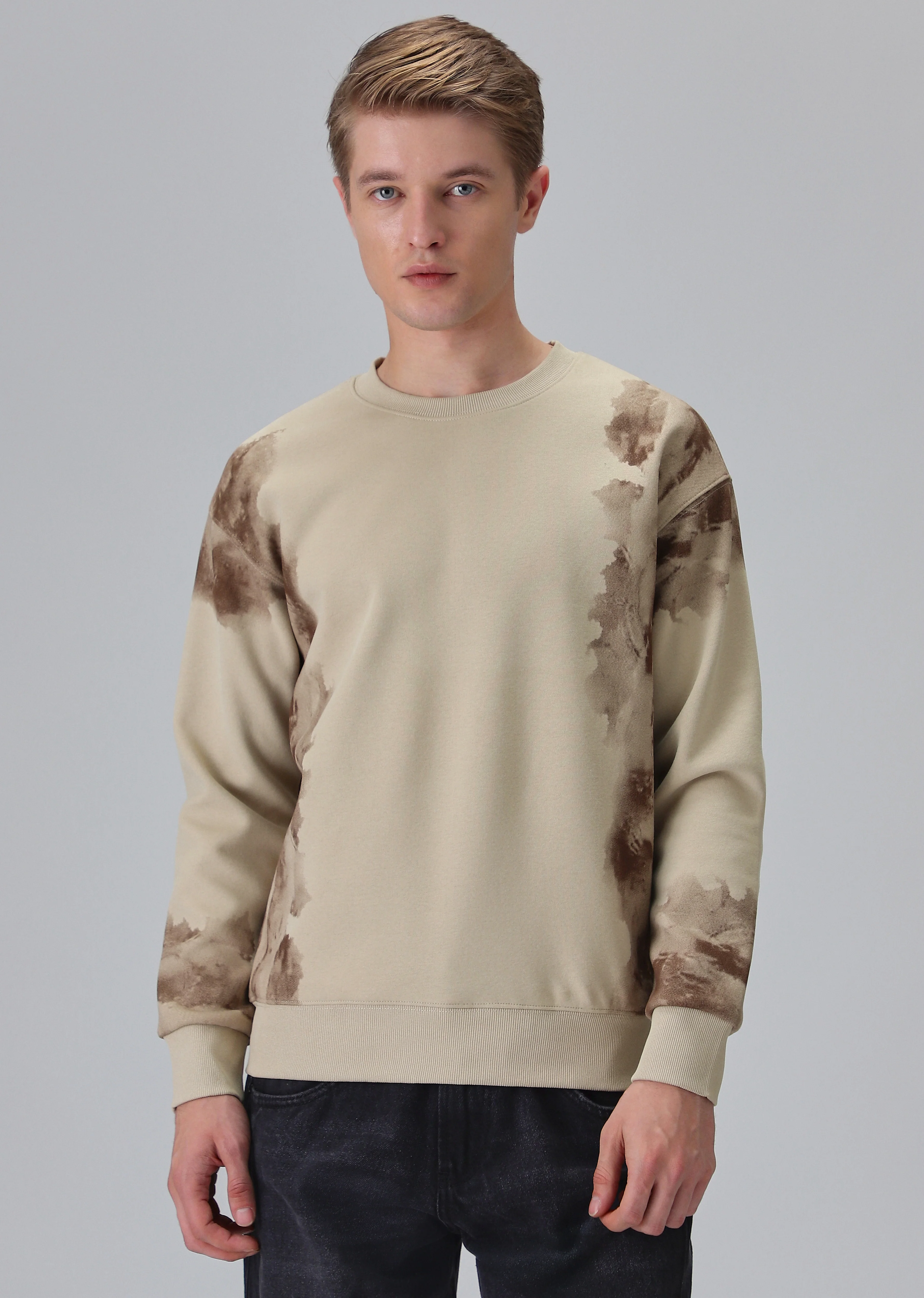 Waved Biege Sweatshirt - Image 3