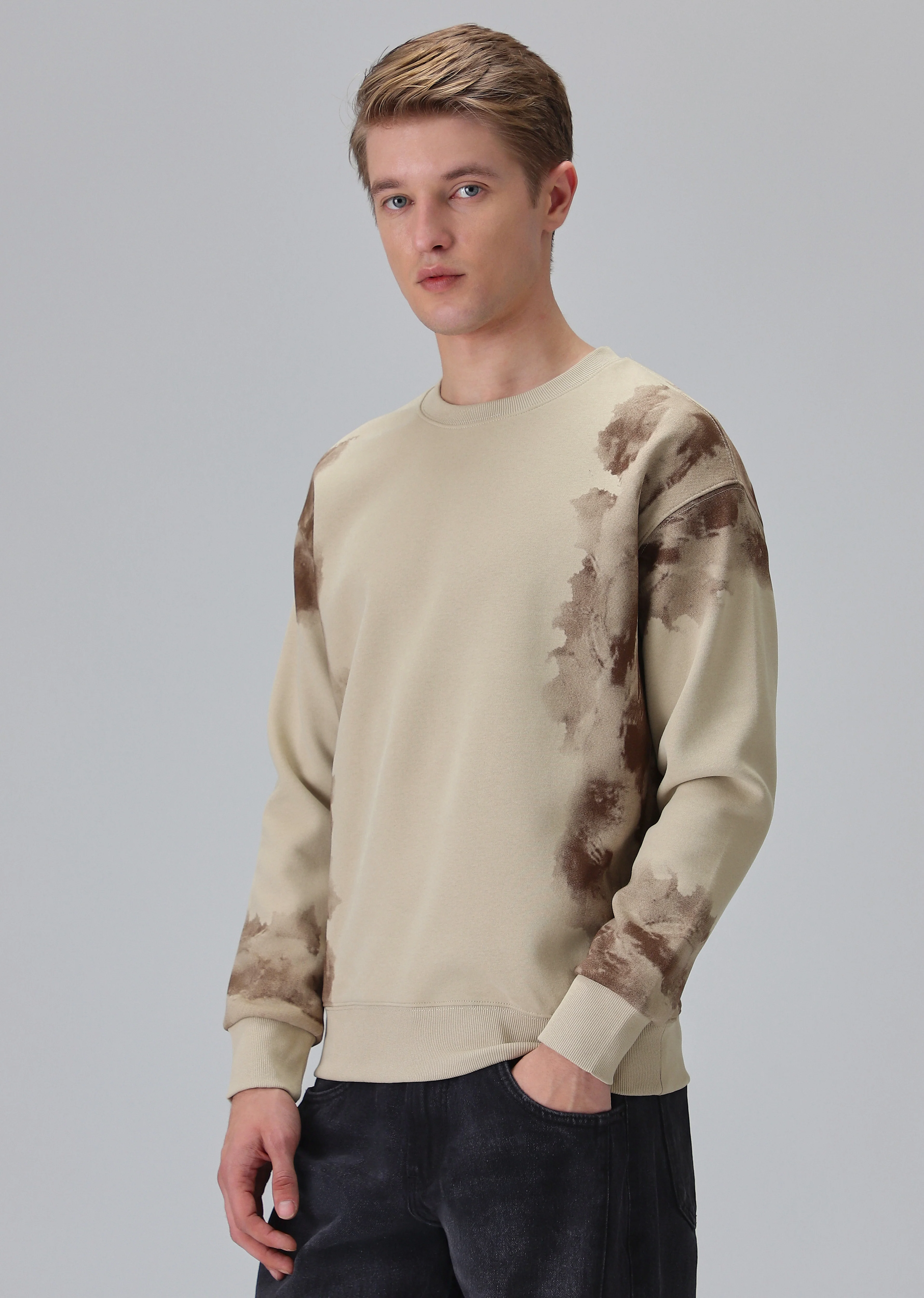 Waved Biege Sweatshirt - Image 4