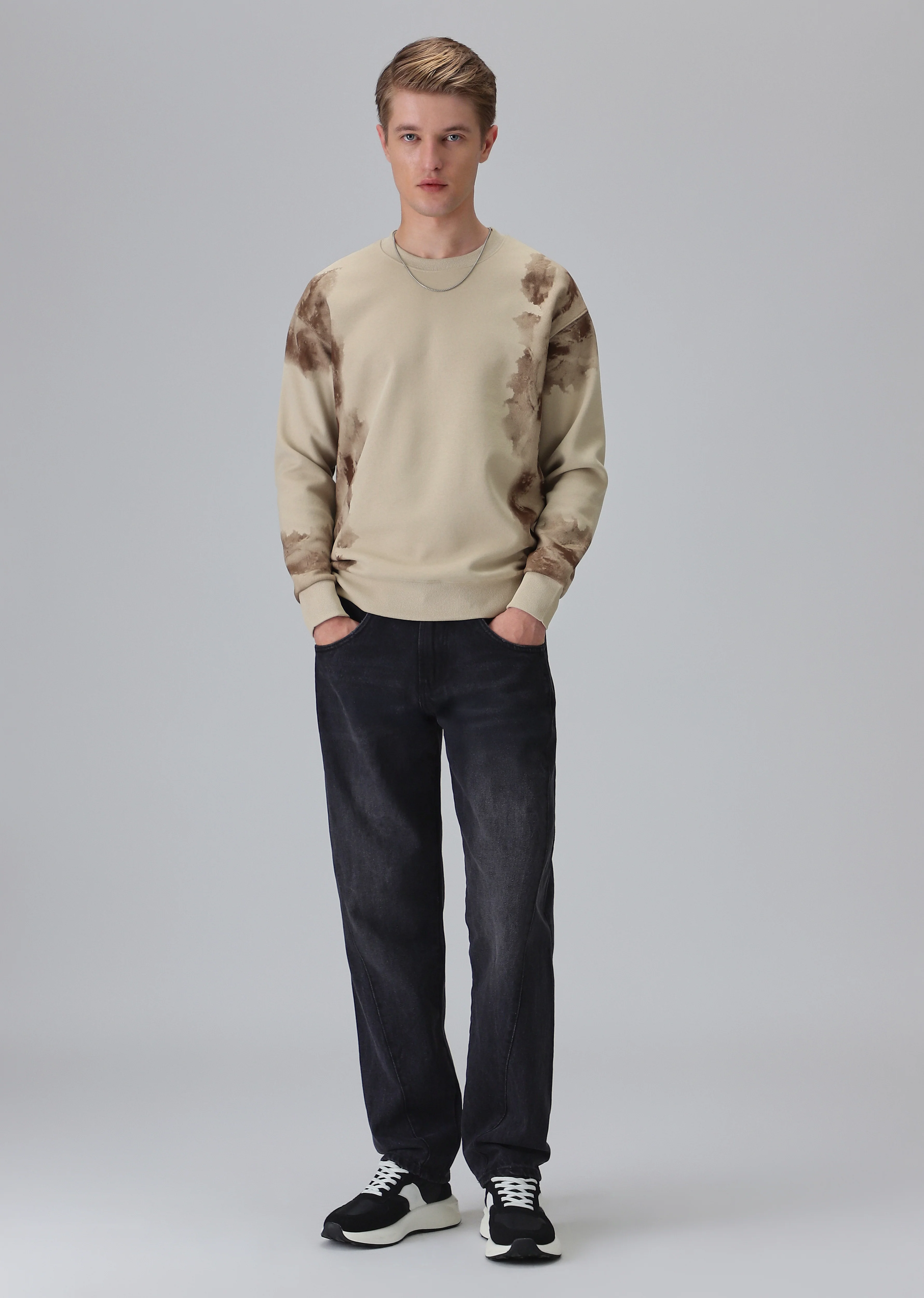 Waved Biege Sweatshirt - Image 6